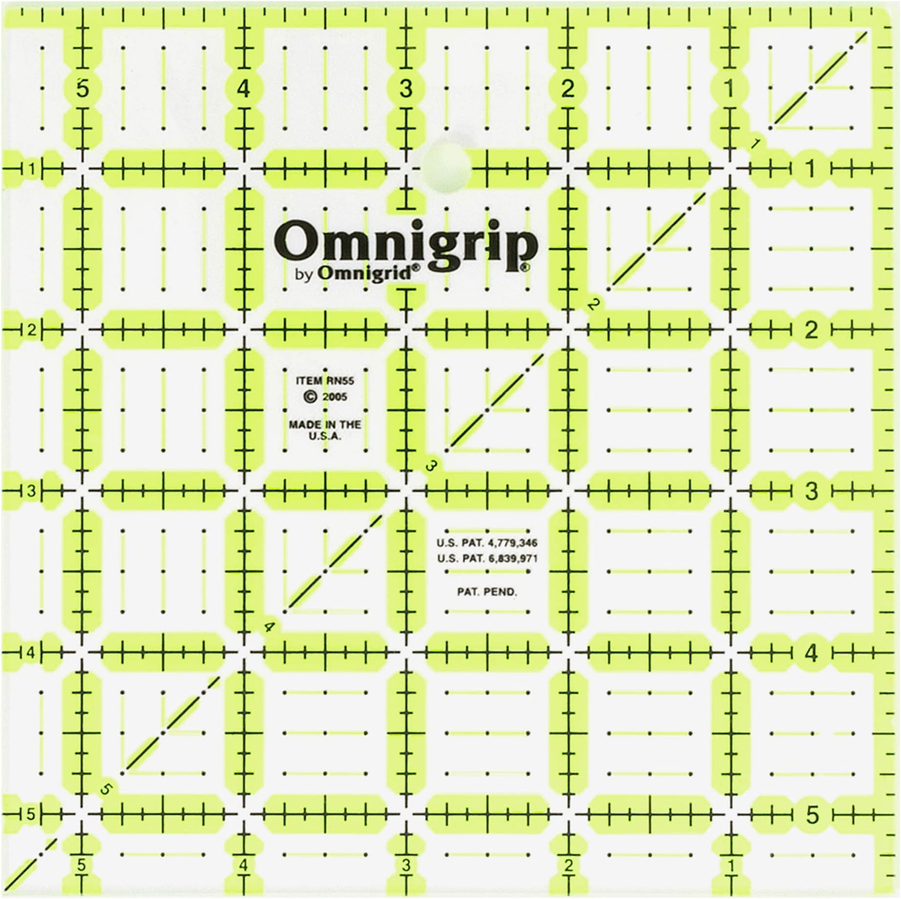 Omnigrid 5-1/2-Inch by 5-1/2-Inch Non-Slip Quilter's Ruler