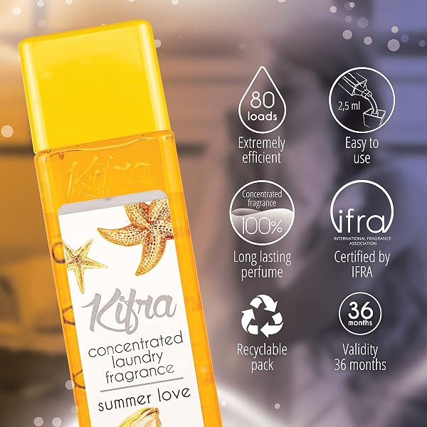 KIFRA Summer Love Parfum concentré pour linge 200 ml, 80 lavages, longue durée - 3