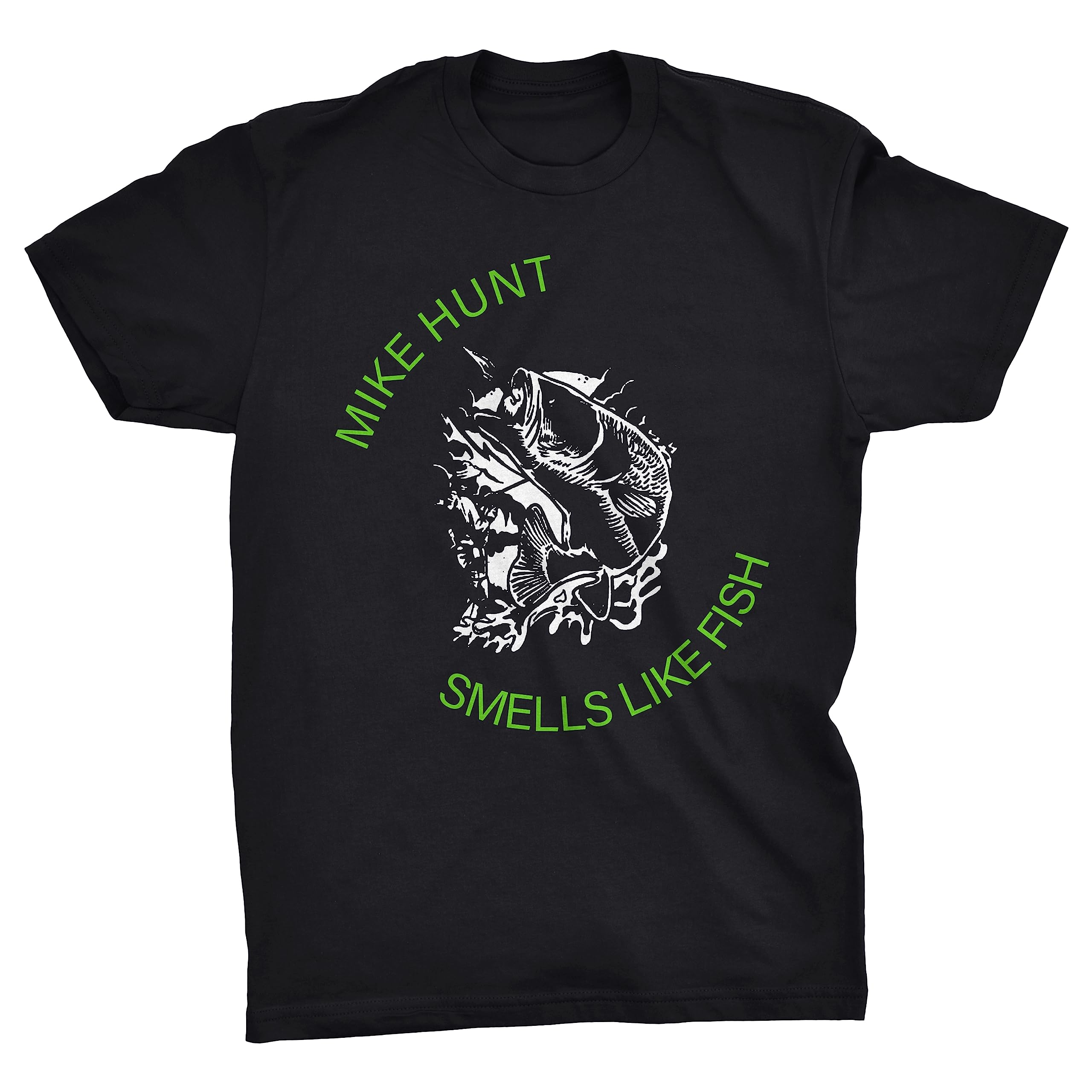Viper Mike Hunt Smells Like Fish Offensive Funny Anglers T-Shirt (Black, 5XL)