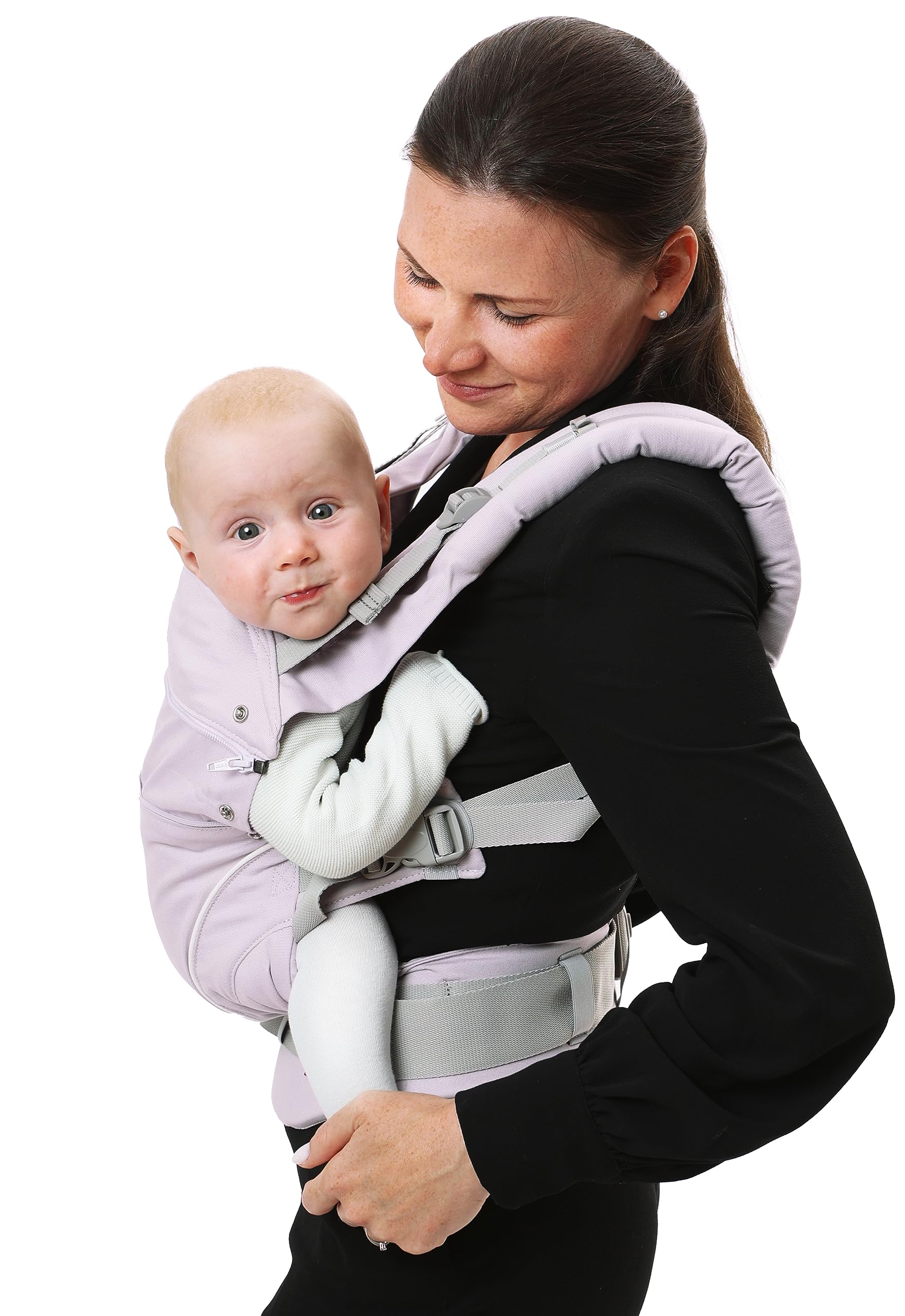 manduca FIRST Marsupio Neonati > < Marsupio Ergonomico in Cotone Biologico, per Neonati dalla Nascita e Bambini de 3,5 a 20 kg (Lavender)