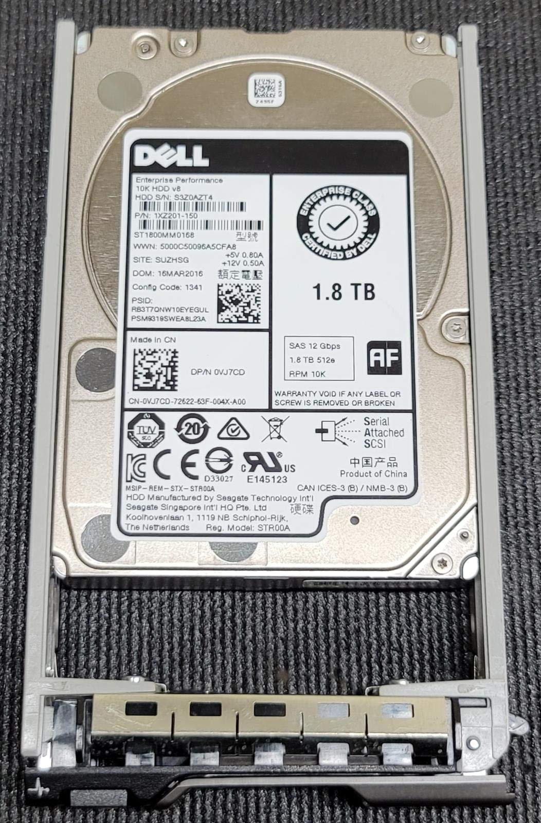 Amazon.com: Dell HDD 1,8TB 10K SAS 2,5 Inch Hot Plug, VJ7CD (Hot
