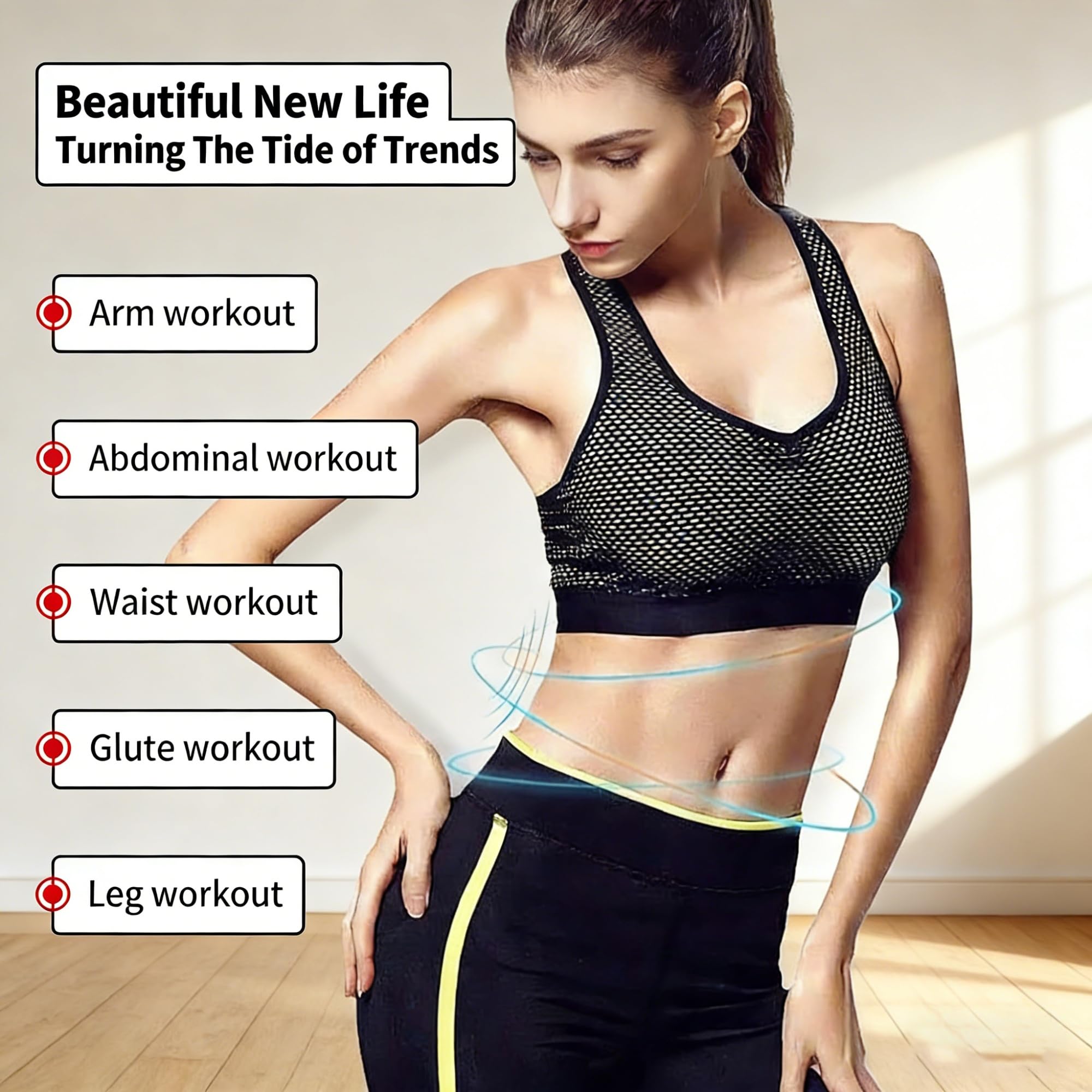 Klappbarer Heimtrainer mit tragbarem Ellipsentrainer für Ganzkörper-Fitness, Low-Impact Home Gym Workout Equipment mit LCD-Monitor
