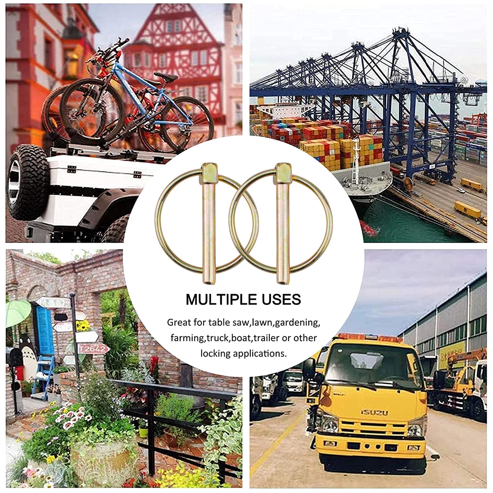 Amazon.co.jp: INCREWAYリンチピン, 10PCS炭素鋼丸型安全ピンロック