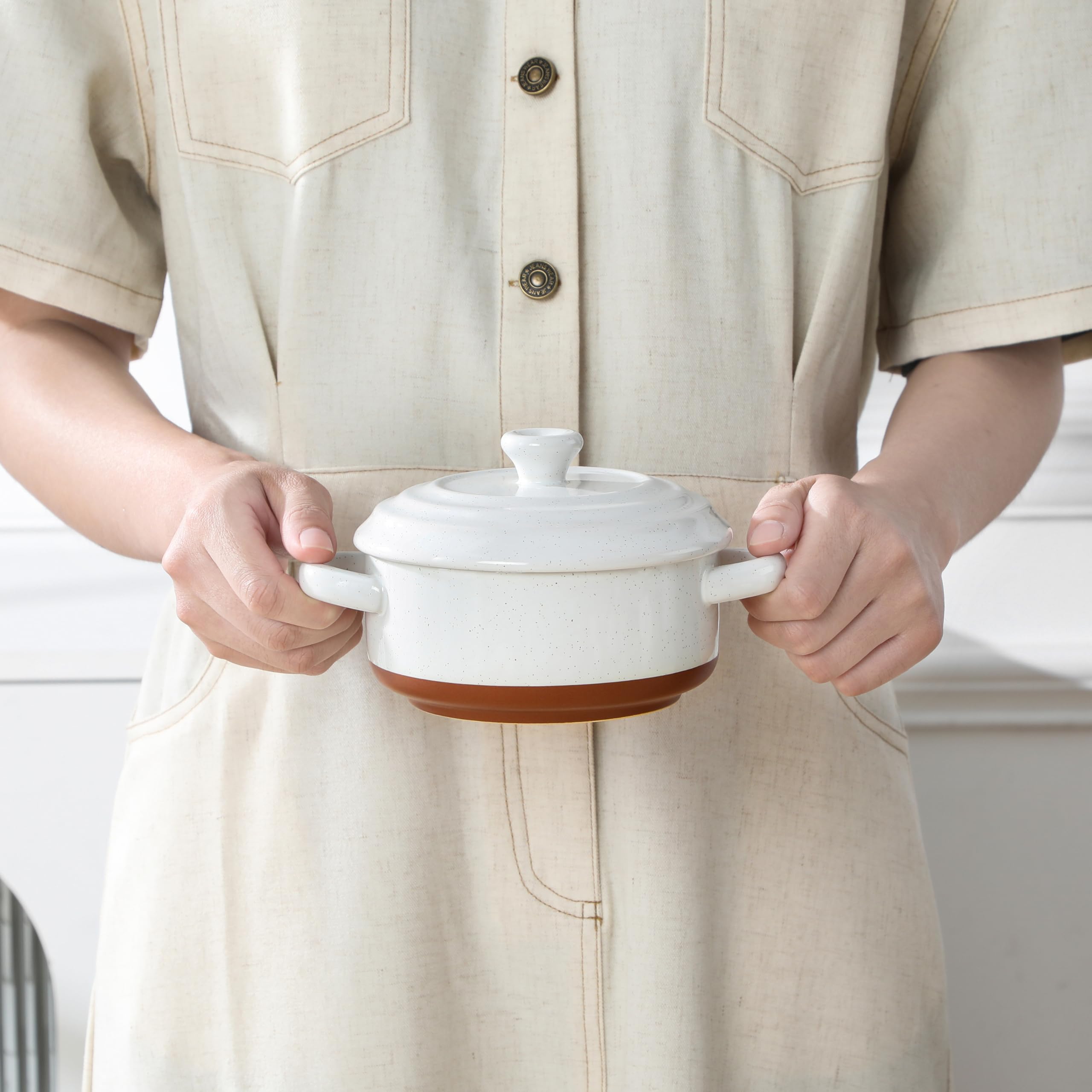 MALACASA Seria TARA Mini Cocotte Set, biały