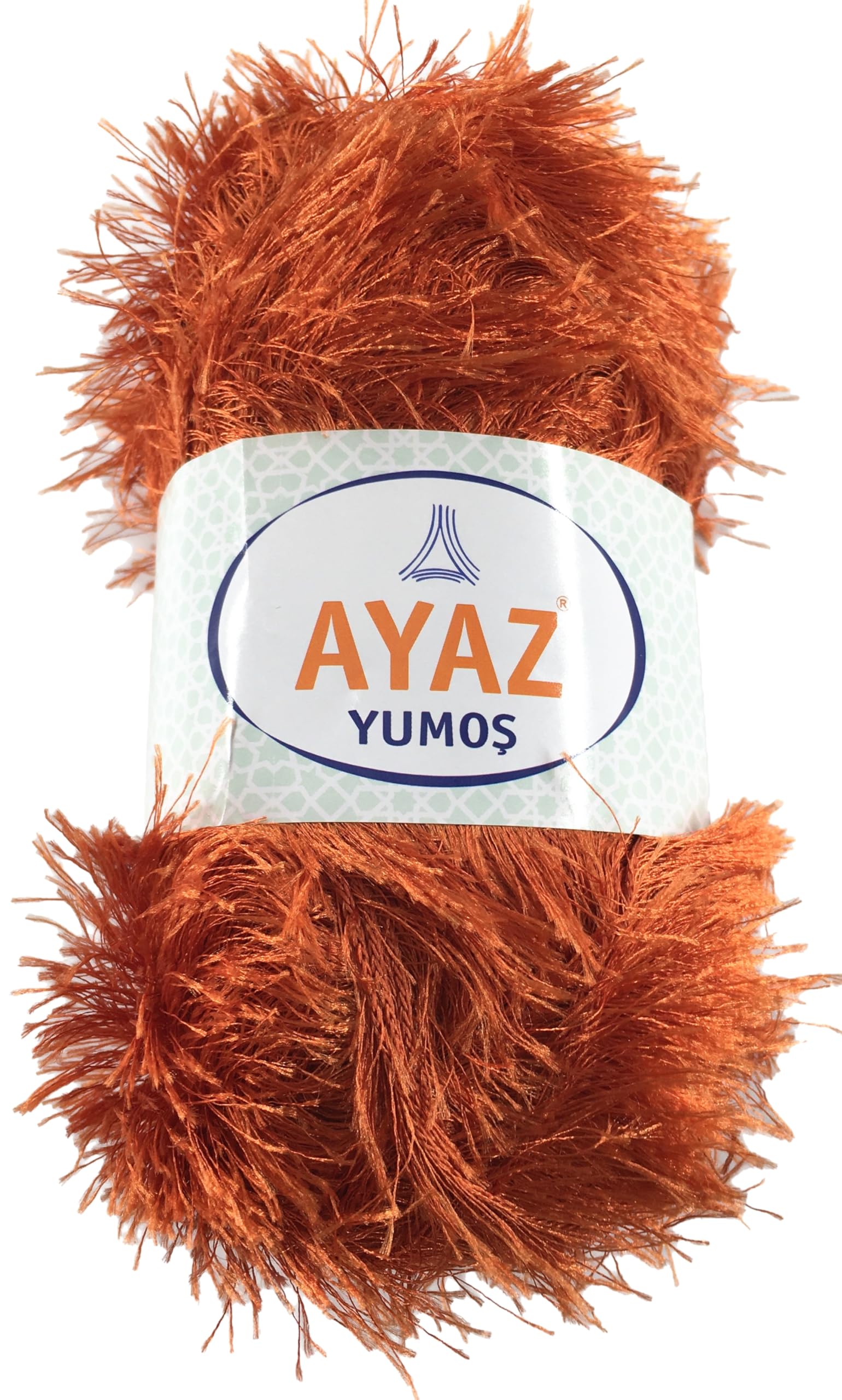 KHASO Eyelash Faux Fur Furry Soft Fluffy Knitting Yarn 100g Ball (1507 Burnt Orange) — image 1