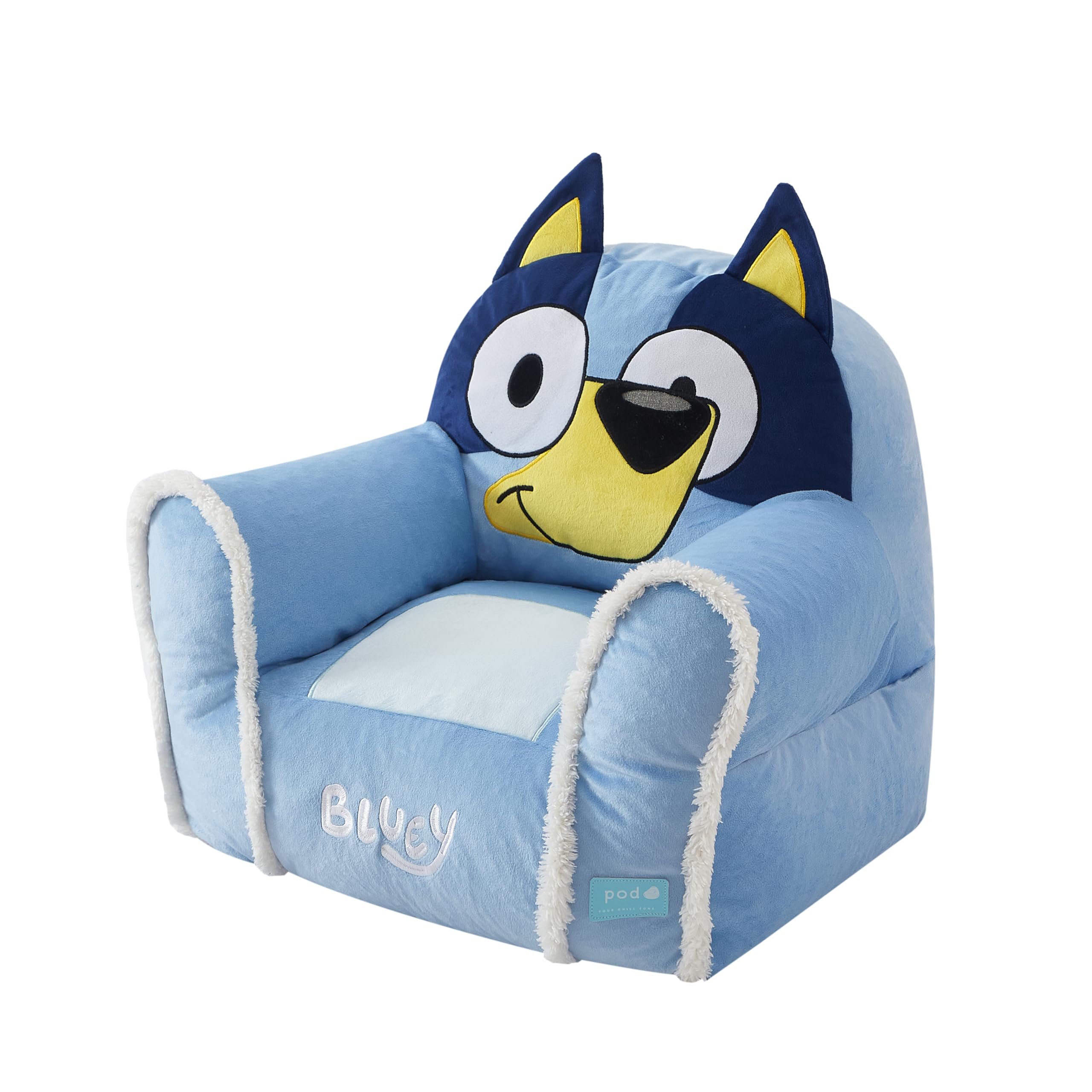 Bluey Kids Bean Bag Sofa Chair with Armrests,Soft, Comfortable, Structured Seat for Ages 3+, Lounge Chair, Lightweight and Cozy, Ideal for Playroom or Bedroom Decor