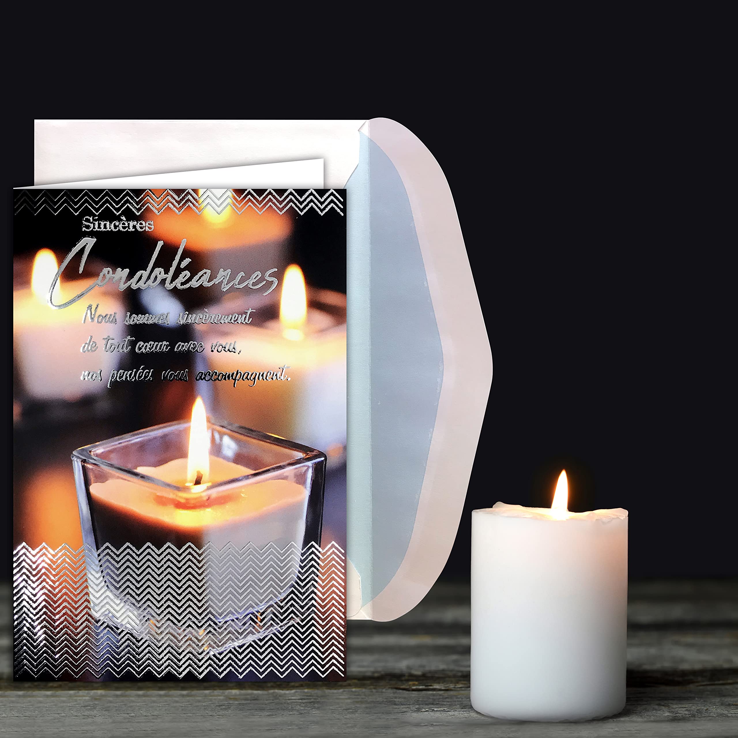 64-1050 Carte Sincères Condoléances Citation Charles Péguy Gris Argenté