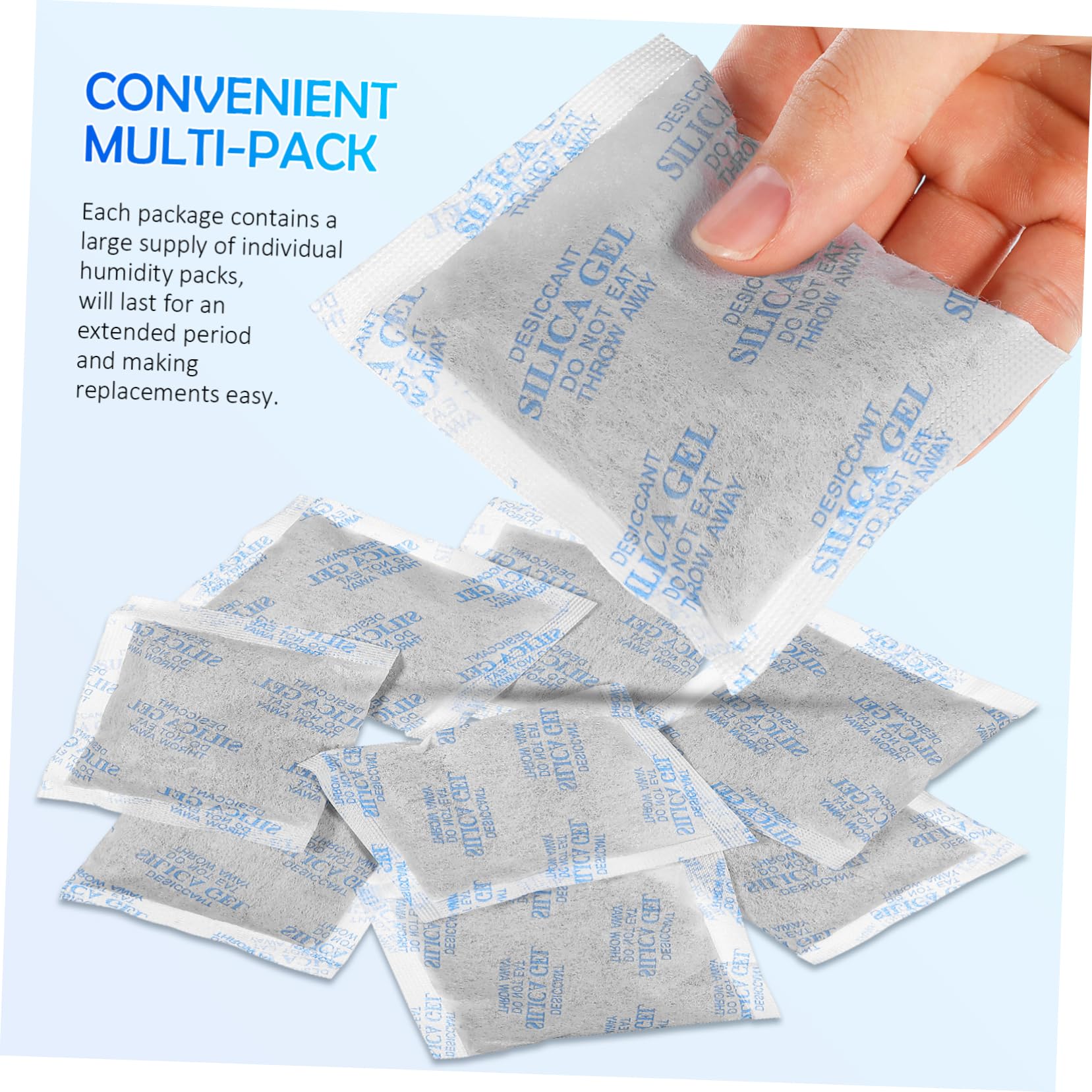 MAGICLULU 30 Paquetes de Desecante para Documentos y Ropa de Gel de Sílice en Tela No Tejida de 50 Gramos cada Uno Alta Absorción de Humedad para Armarios y Coches