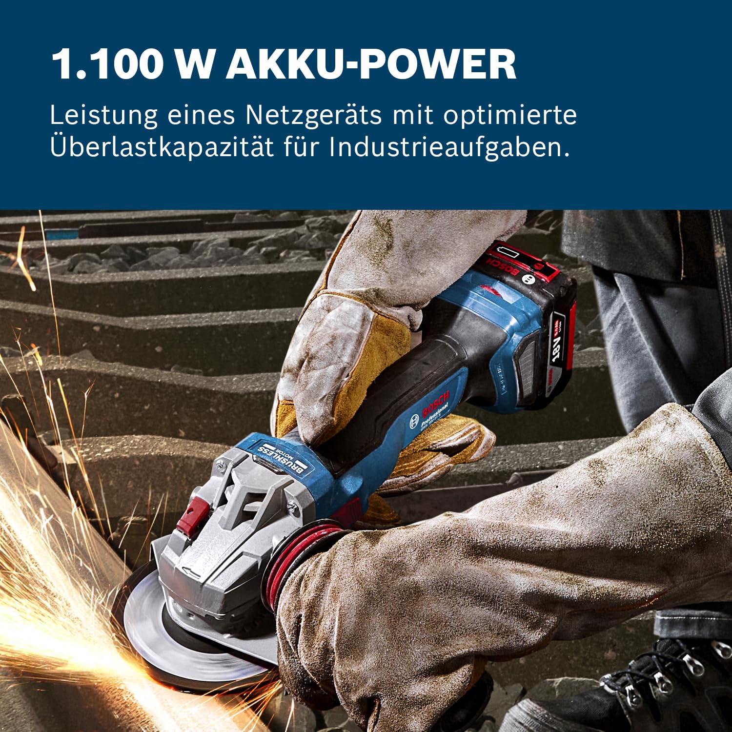 Bosch Professional GWS 18V-11 S Akku-Winkelschleifer 18V System L-BOXX