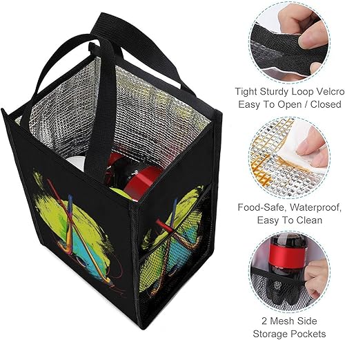 Miniatura 3 de Bolsas de almuerzo de hockey sobre césped para mujeres y hombres, lonchera aislada, bolsa reutilizable para oficina en casa