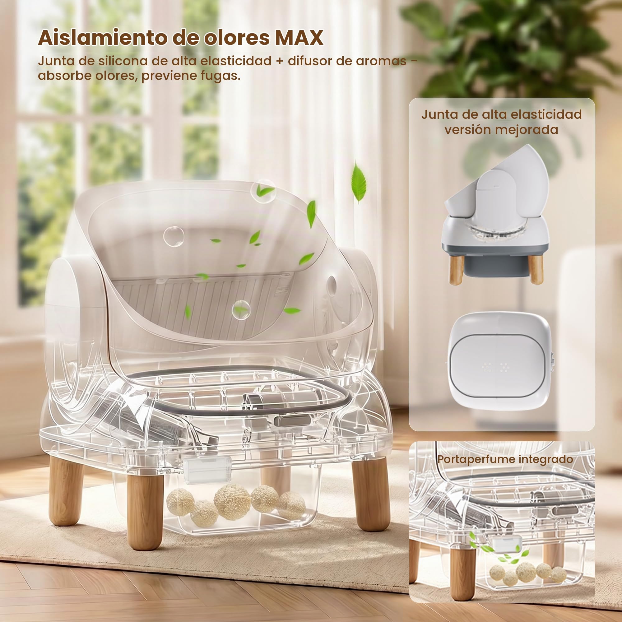 Devoko Arenero Gatos Autolimpiable Grande, Caja de Arena para Gatos Autolimpiable XXL Eléctrica con Sensores Seguridad/Antiatrapamiento/App, para Gatos Grandes - Open-Top Automatic Cat Litter Box