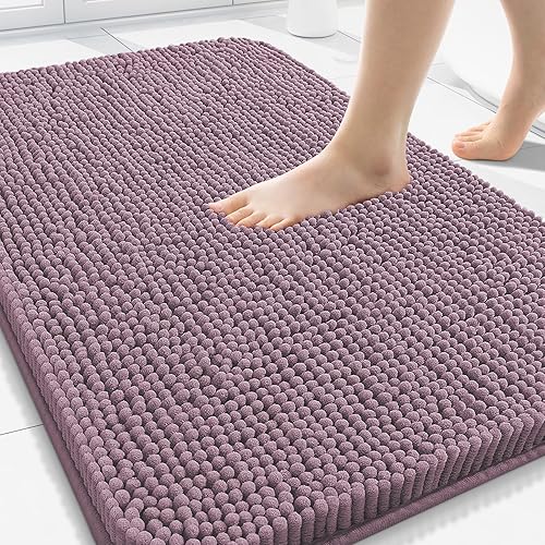 Miniatura 14 de Arotive Alfombras de Baño 30x20, Alfombras de Baño de Chenilla Shaggy Extra Suaves y Absorbentes, Lavables a Máquina con Respaldo de Goma