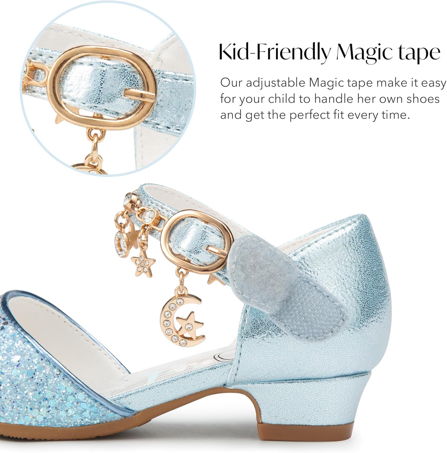 Stelle Girls High Heels Sequins Dress Sandals Princess Dress Shoes Flower Wedding Party Shoes