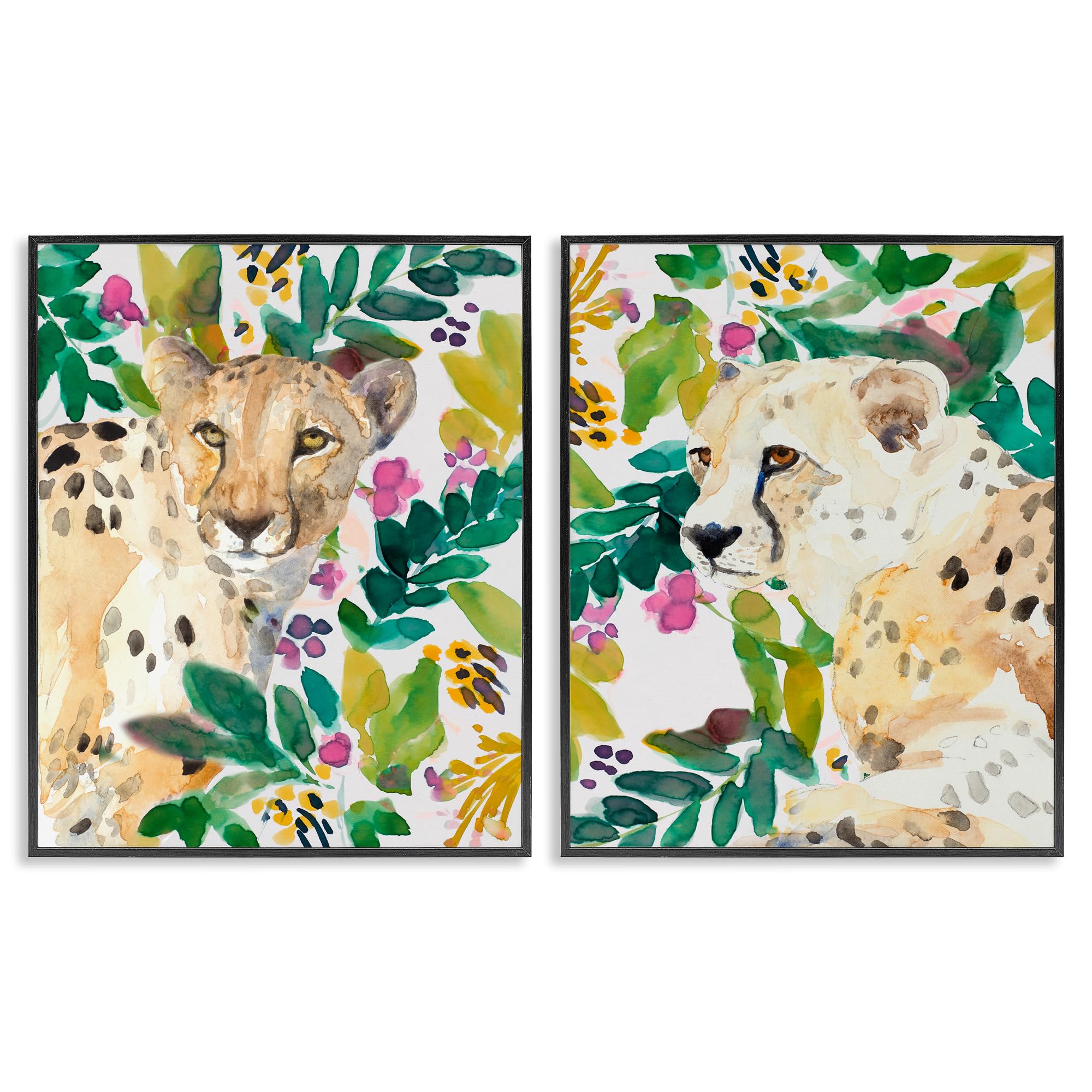 'Botanical Garden Wildlife'| 2pc Framed Giclee Art Set 2