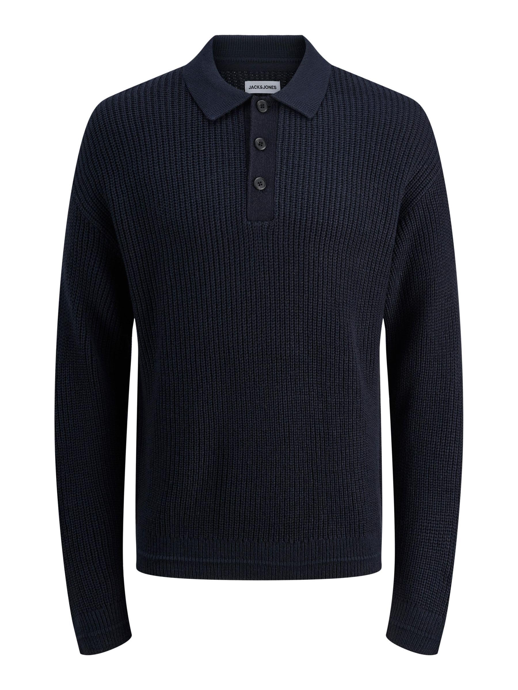 JACK & JONES Jjkaito Knit Polo Bf, Sky Captain, M