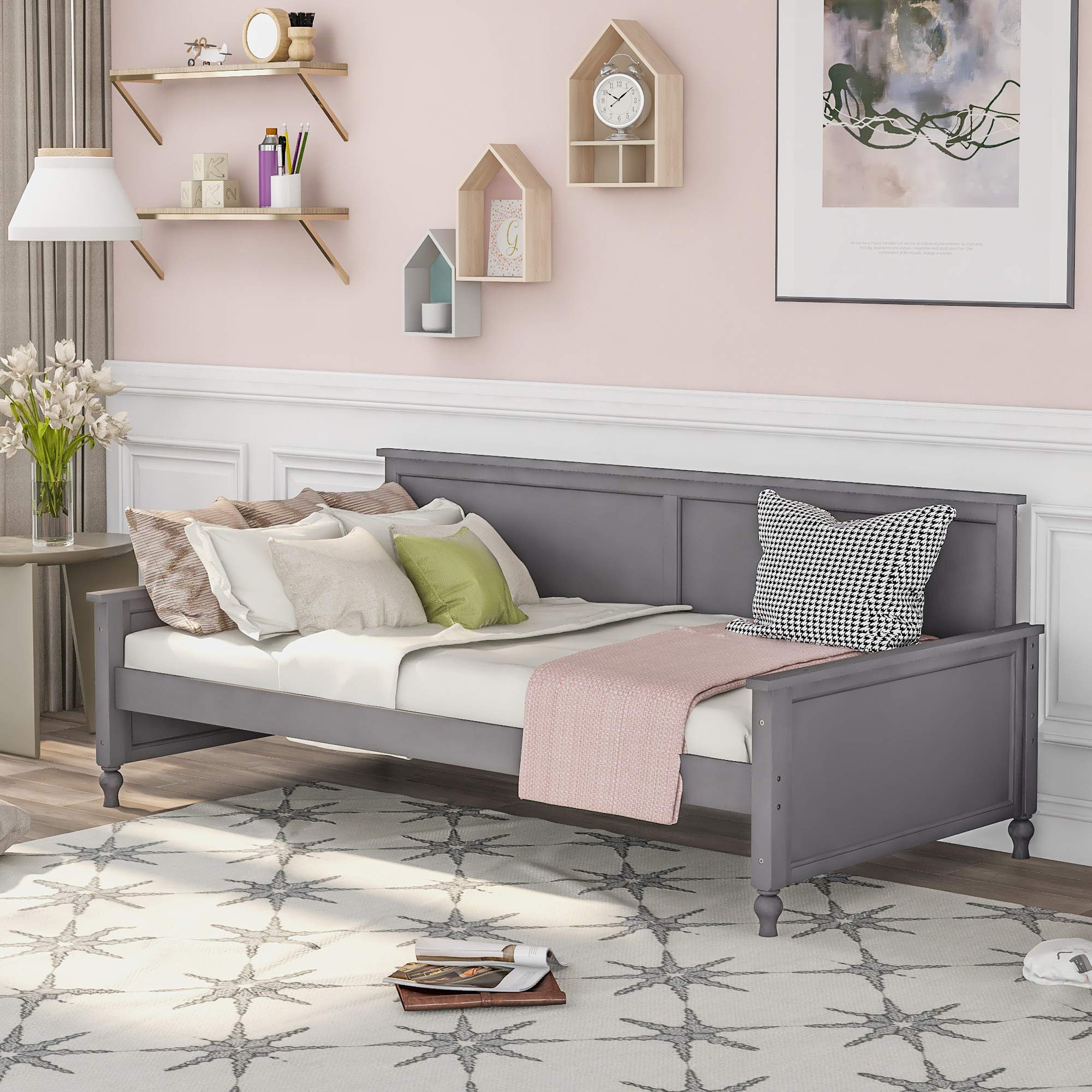 Buy Polibi Twin Size Wood Daybed with Wood Slat Support and BulbShaped