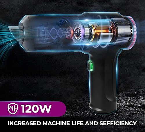 Miniatura 3 de AUXTUR Aspiradora de mano sin cable 3 en 1, motor sin escobillas de alta potencia, 12000 PA, aspiradoras de súper potencia de succión, limpiador