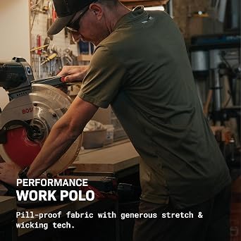 TRUEWERK Men's EDO Work Polo Shirt - Tech Performance Collared Shirt