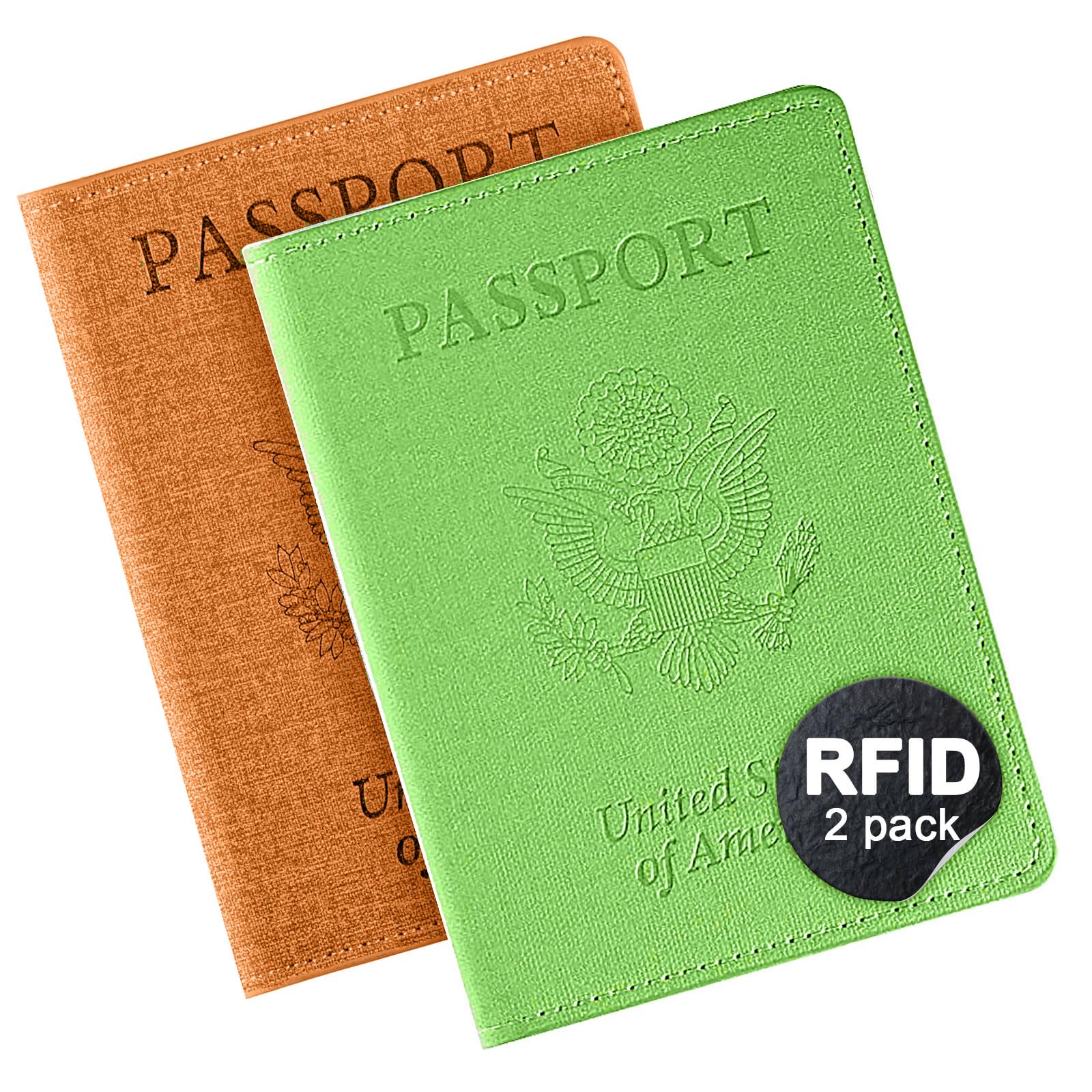Vaccination Passport Holder, Yellow&Green, 2pack