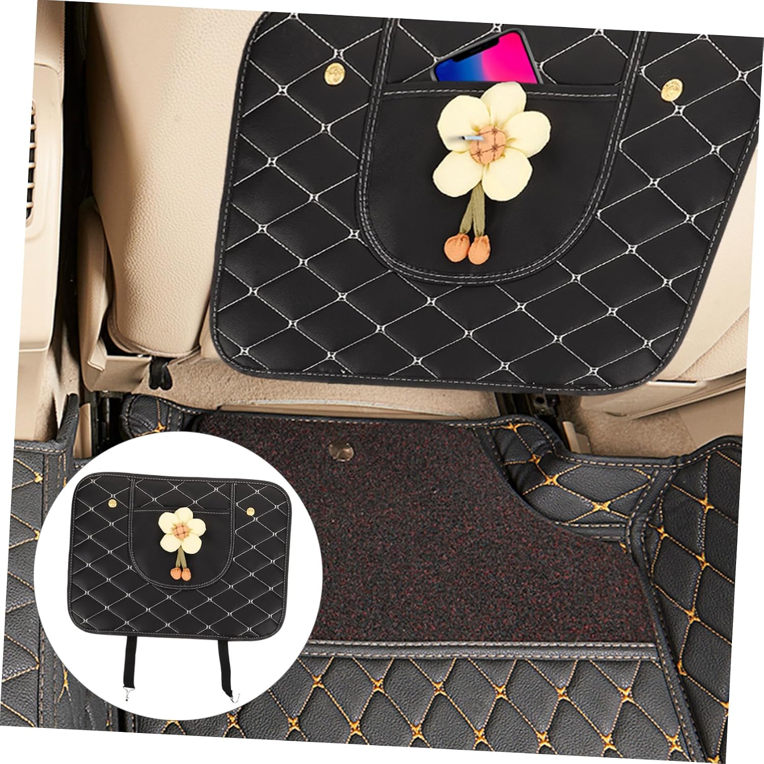 Milisten Back Seat Protector for Auto Seats Leather Kick Mats Easy Installation for Car Interior and Fits Vehicles