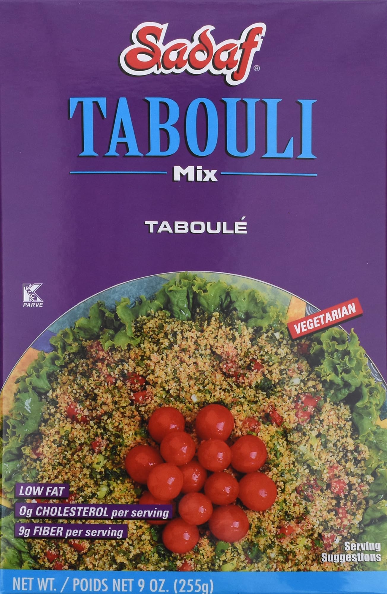 Sadaf Tabouli Mix - Classic Middle Eastern Dish - Vegetarian Tabouleh - Traditional & Healthy Meal - No MSG - No Artificial Coloring - Kosher - 9 Oz Box (Pack of 4)