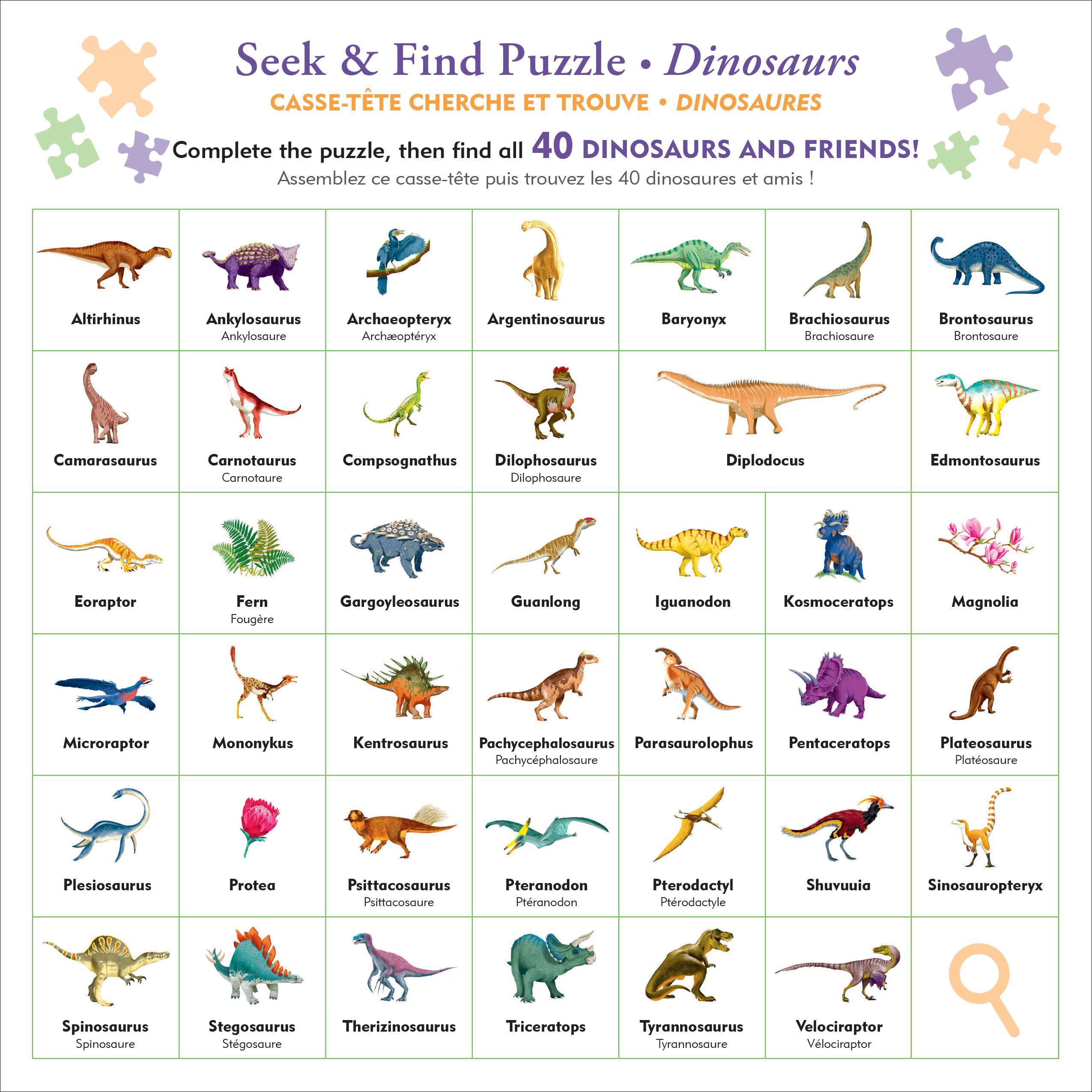 Dinosaurs Seek & Find 100-Piece Jigsaw Puzzle - Image 3