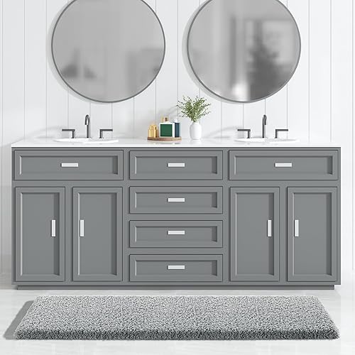 Yimobra Alfombra de baño esponjosa, mullida, suave, cómoda, antideslizante, absorbe el agua, microfibra, secado rápido, lavable a máquina, gruesas,