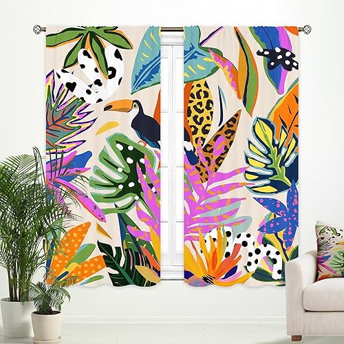 Miniatura 15 de Cinbloo Cortinas de Cocina Estilo Granja 52Wx18H Pulgadas Bolsillo para Varilla Cenefa de Vaca Oveja Granja Occidental País Retro Madera para Niños