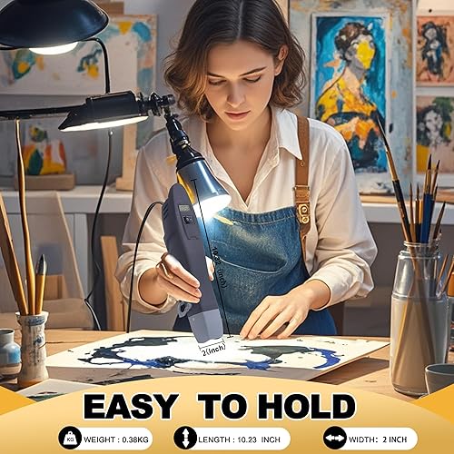 Miniatura 20 de mofa Mini pistola de calor de temperatura variable de 350 W, 250 ℉ ~ 850 ℉ (302.0 °F - 842.0 °F), calentamiento rápido, pantalla digital LCD