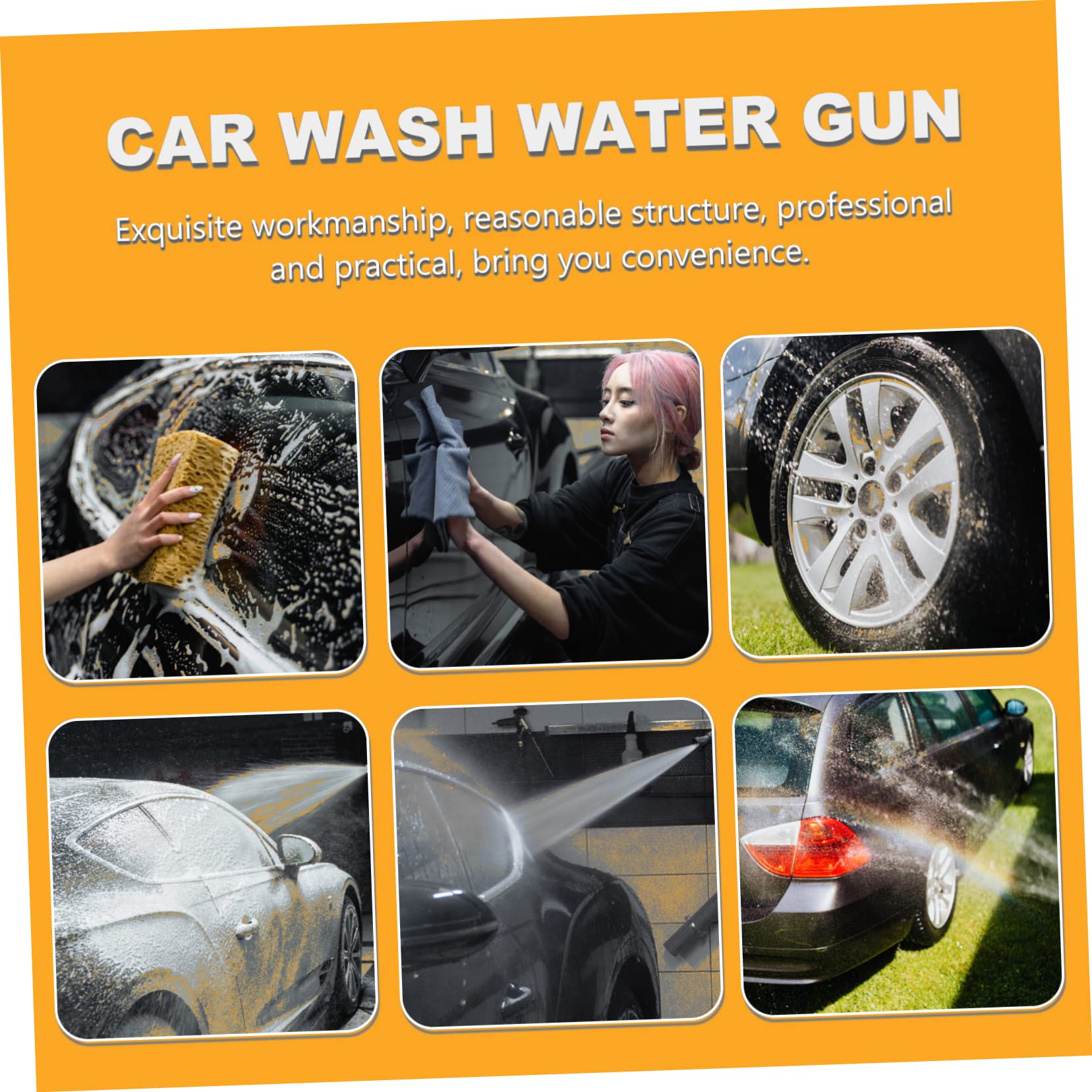 NOLITOY Accesorios para Hidrolimpiadora con Boquillas Ajustables para Coche Herramienta Profesional Resistente y Duradera para Limpieza de Vehículos y Superficies Exteriores
