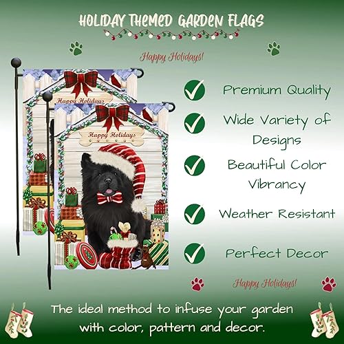 Miniatura 3 de Doggie of the Day Chow Chow Dog Garden Flags - Christmas House with Presents - Double Sided - Yard Lawn Spring Decorative Gift - Home Decor 12 12"w