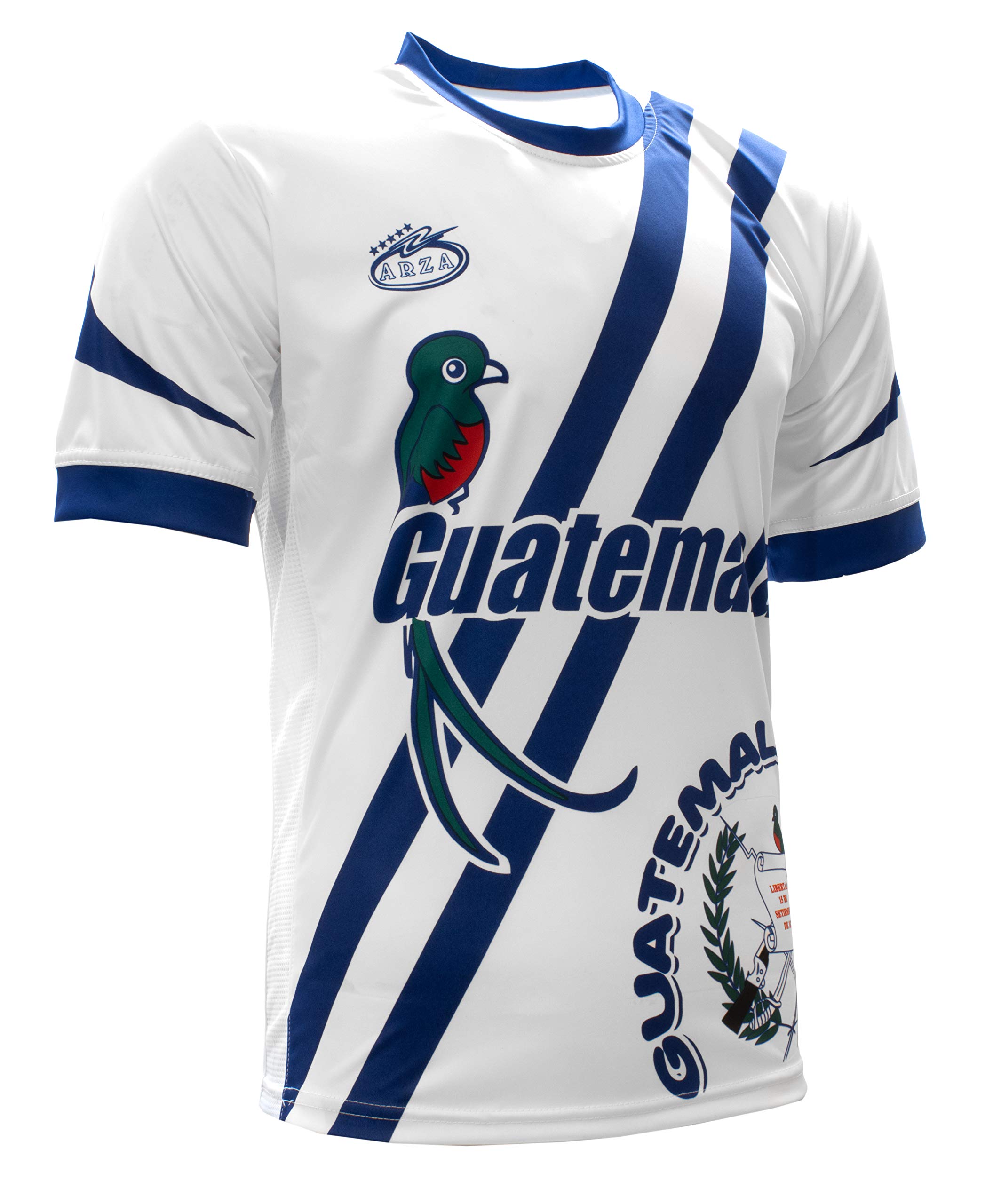 Guatemala Men's Soccer Jersey White/Blue (US, Alpha, Medium, Regular, Regular, White)