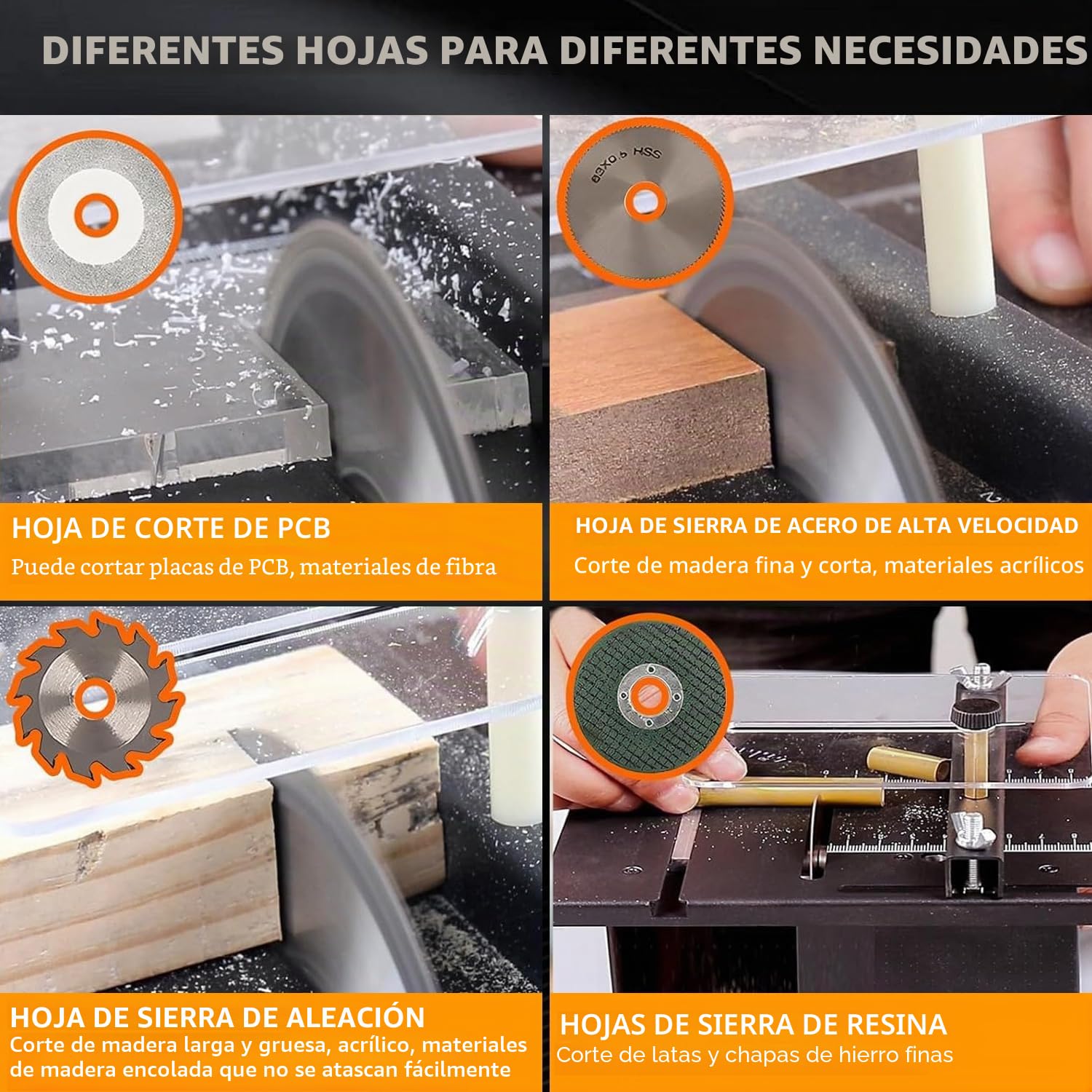 Mini sierra de mesa multifuncional con juego completo de accesorios, velocidades ajustables y ángulo, mini sierra eléctrica portátil de escritorio para proyectos hechos a mano, madera, acrílico