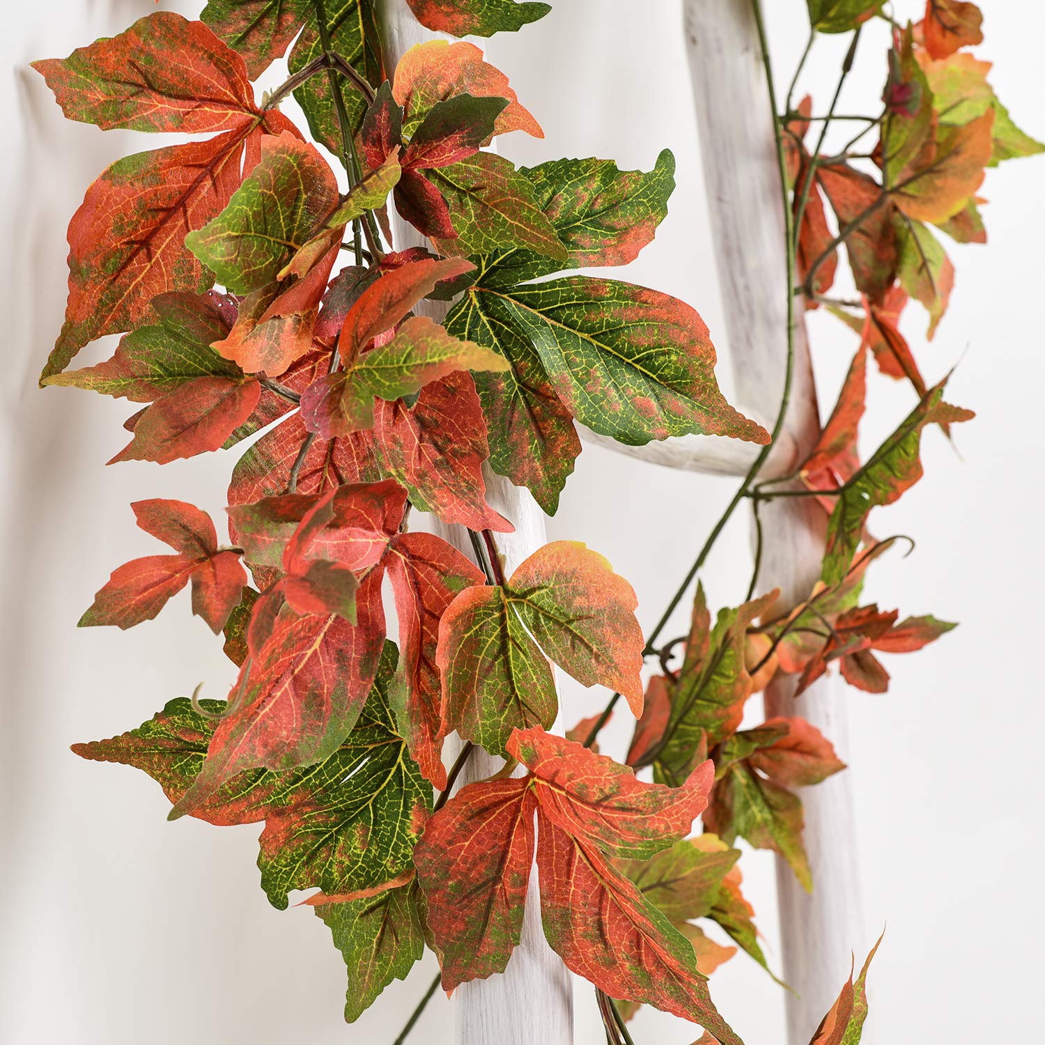 Lvydec Paquete de 2 guirnaldas de Arce de otoño – 6.5 pies/Pieza Guirnalda de follaje Artificial de otoño decoración de otoño para el hogar, Boda, Fiesta