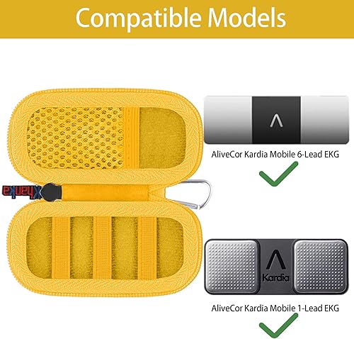 Miniatura 5 de Khanka Reemplazo de carcasa rígida para AliveCor Kardia Mobile ECGKardiaMobile 6L EKG (Amarillo)