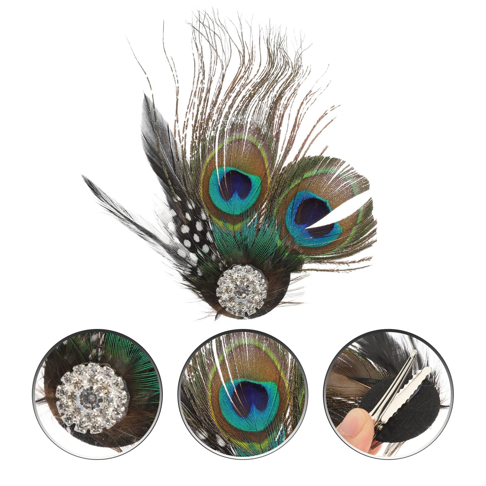 PACKOVE U154-1 Peacock Hair Clips Decorative Hair Pin Stylish Accessories for Wedding Party and Special Occasions - Image 3