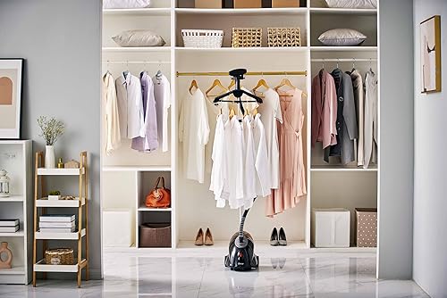 Miniatura 4 de SALAV® Vaporizador de ropa de pie con ruedas enrollables para un fácil movimiento con 5 piezas de vaporizador de ropa, solución descalcificadora,