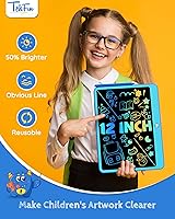 Vista 4 de TEKFUN Juguetes para Niños Regalos para Niños y Niñas de 3+ Años, Tableta de Escritura LCD de 12 Pulgadas Tableta de Dibujo Borrable Almohadillas