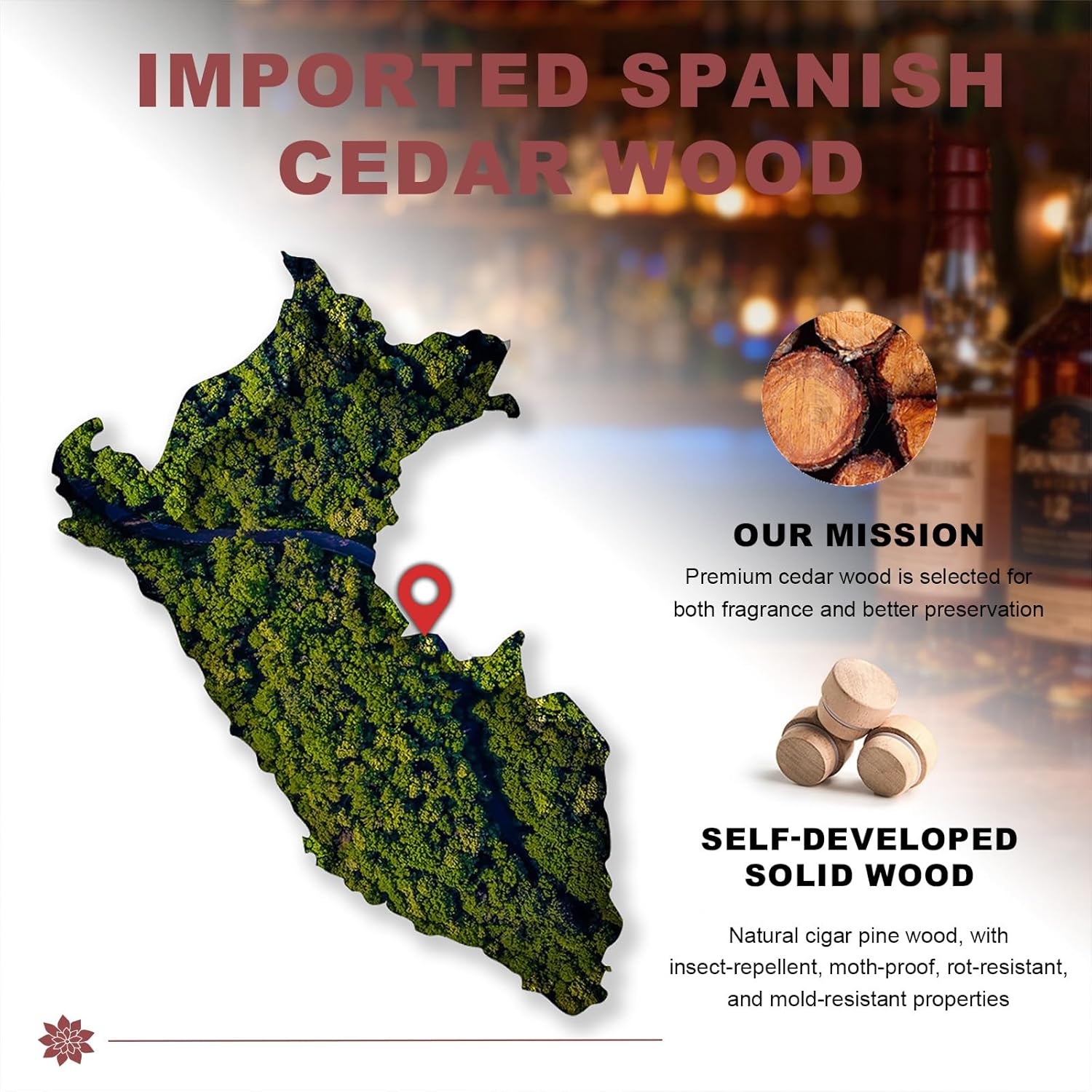 Cigar Flavor Infuser Humidor with Glass Tube，Red Sandalwood Bracket with Humidifier and Hygrometer，Portable Cigar Storage Case for Freshness Preservation, Portable Travel Case for Flavorful Mellowi 5