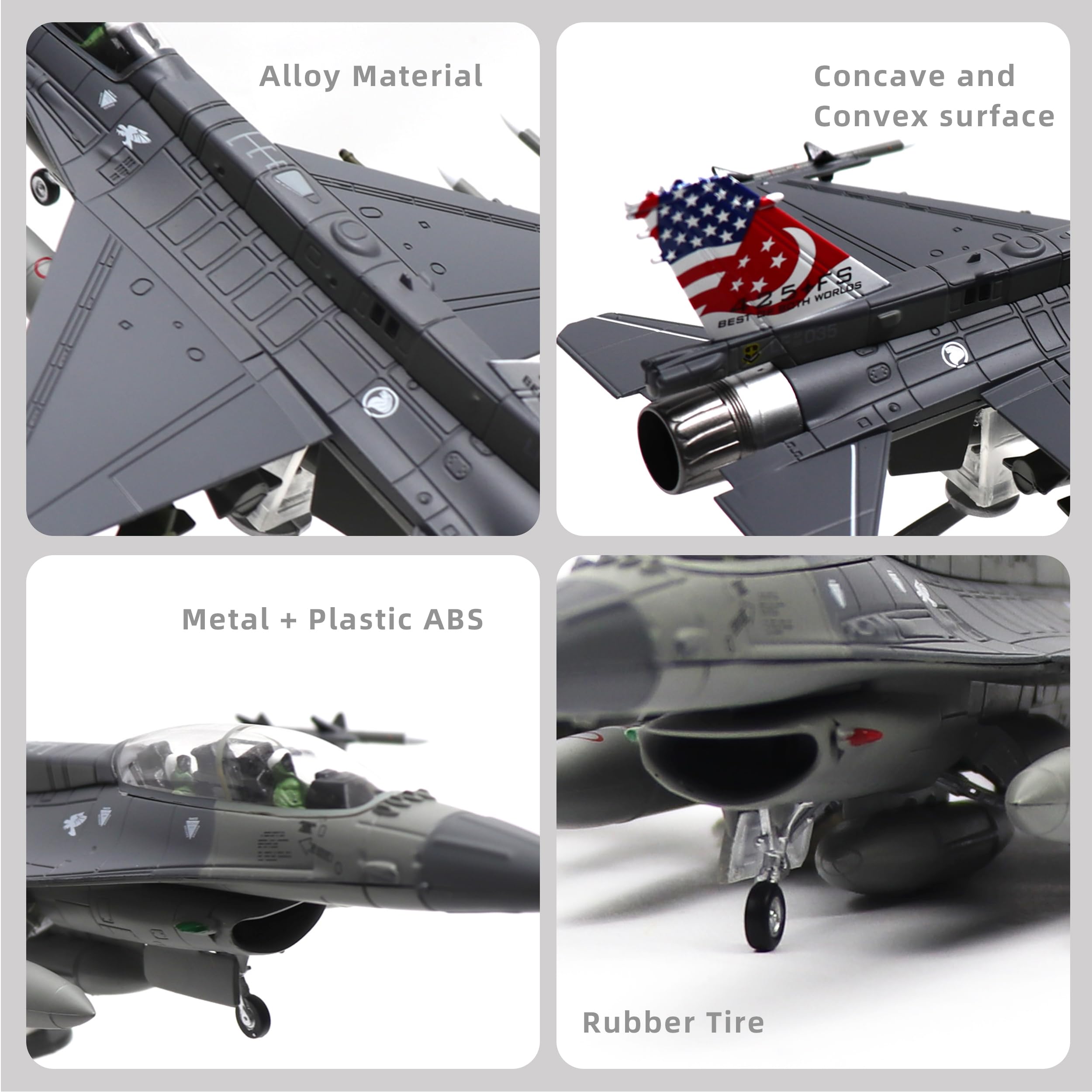 SEBUNAS Skala 1/72 F-16D Fighting Falcon Fighter Model Republiki Singapuru Siły Powietrzne Livery Wojskowe Samoloty Miniaturowy Metalowy Odlew Samolot Zestaw Modelowy dla Dorosłych Kolekcja