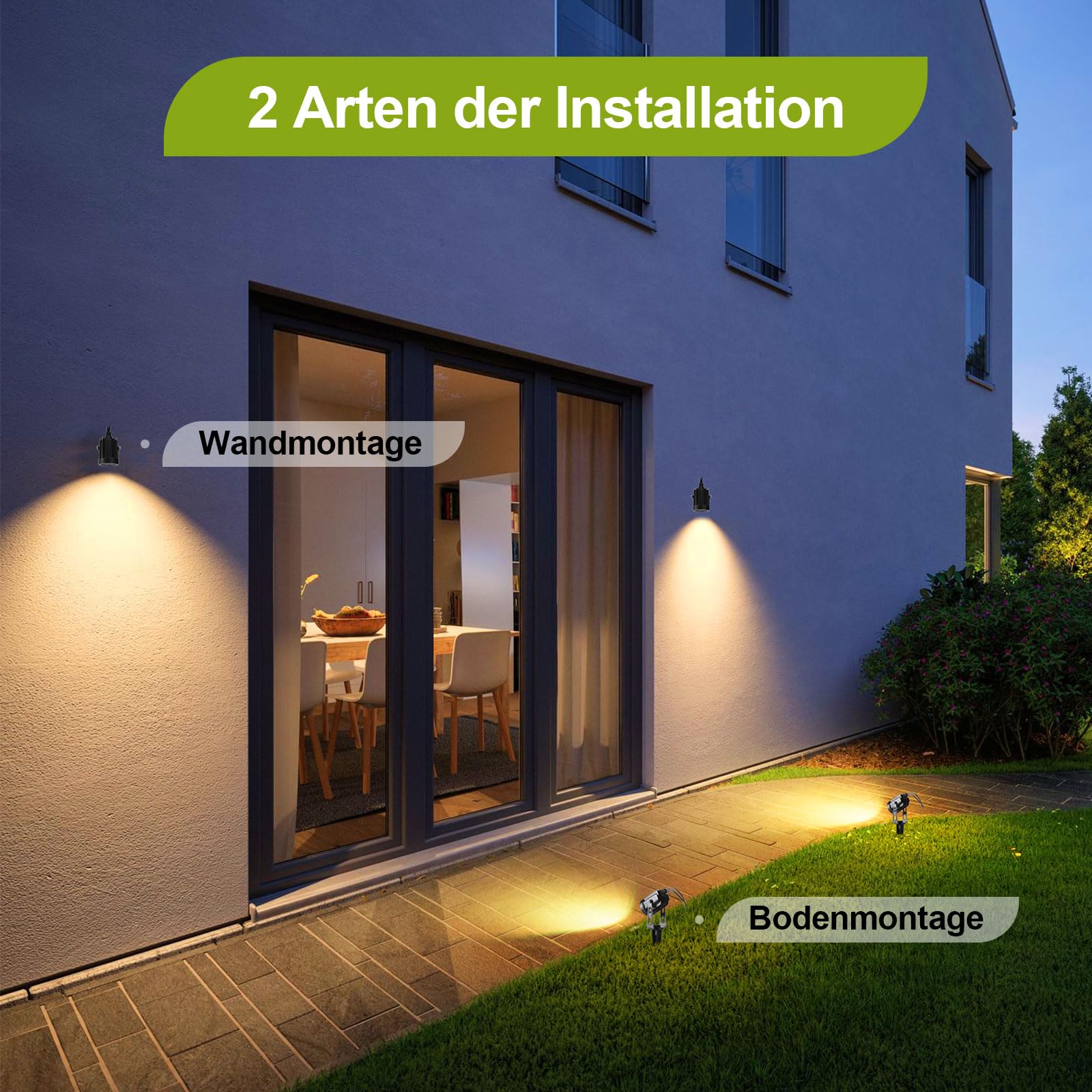 B-right Focos Led Exterior, 21m LED Focos jardín con Estaca, Luz de Jardín Exterior Blanco Cálido, Luces Exterior Jardin IP65 Impermeable, Focos de Jardín al Iluminación de Caminos para Césped, Patios