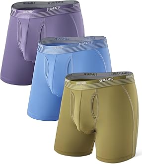 Mens Underwear with Pouch for balls Anti Chafing Underwear Men Athletic Sport Performance Long Boxer Briefs 3 Pack