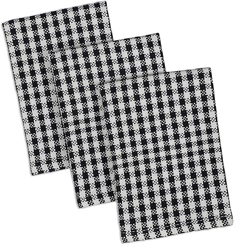 Miniatura 10 de DII French Check Kitchen Collection - Juego de 4 paños decorativos de algodón de gran tamaño, 18 x 28 pulgadas, negroblanco, 4 unidades