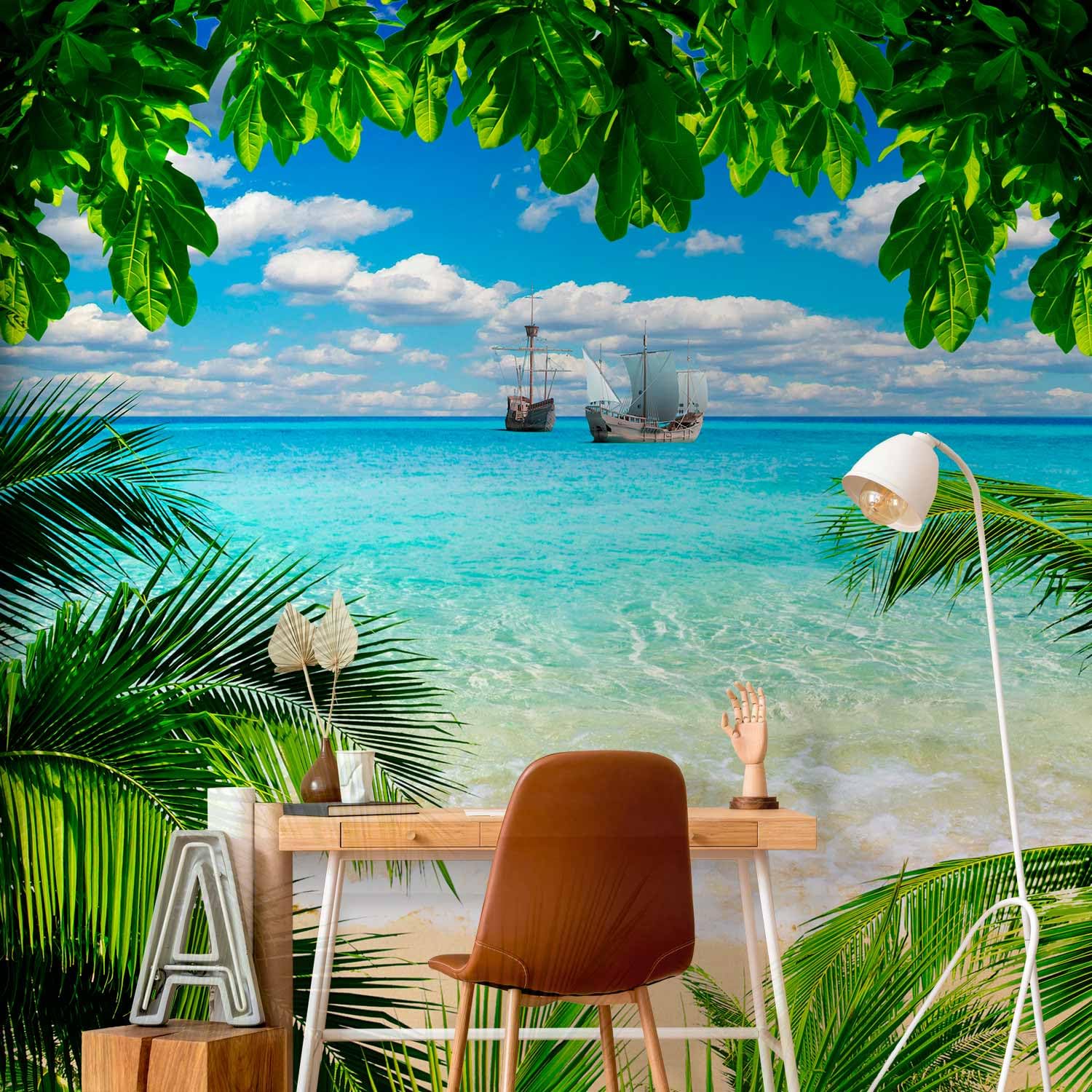Papier Peint Intissé Mer Plage 250X175 Cm Décoration Murale Xxl Poster