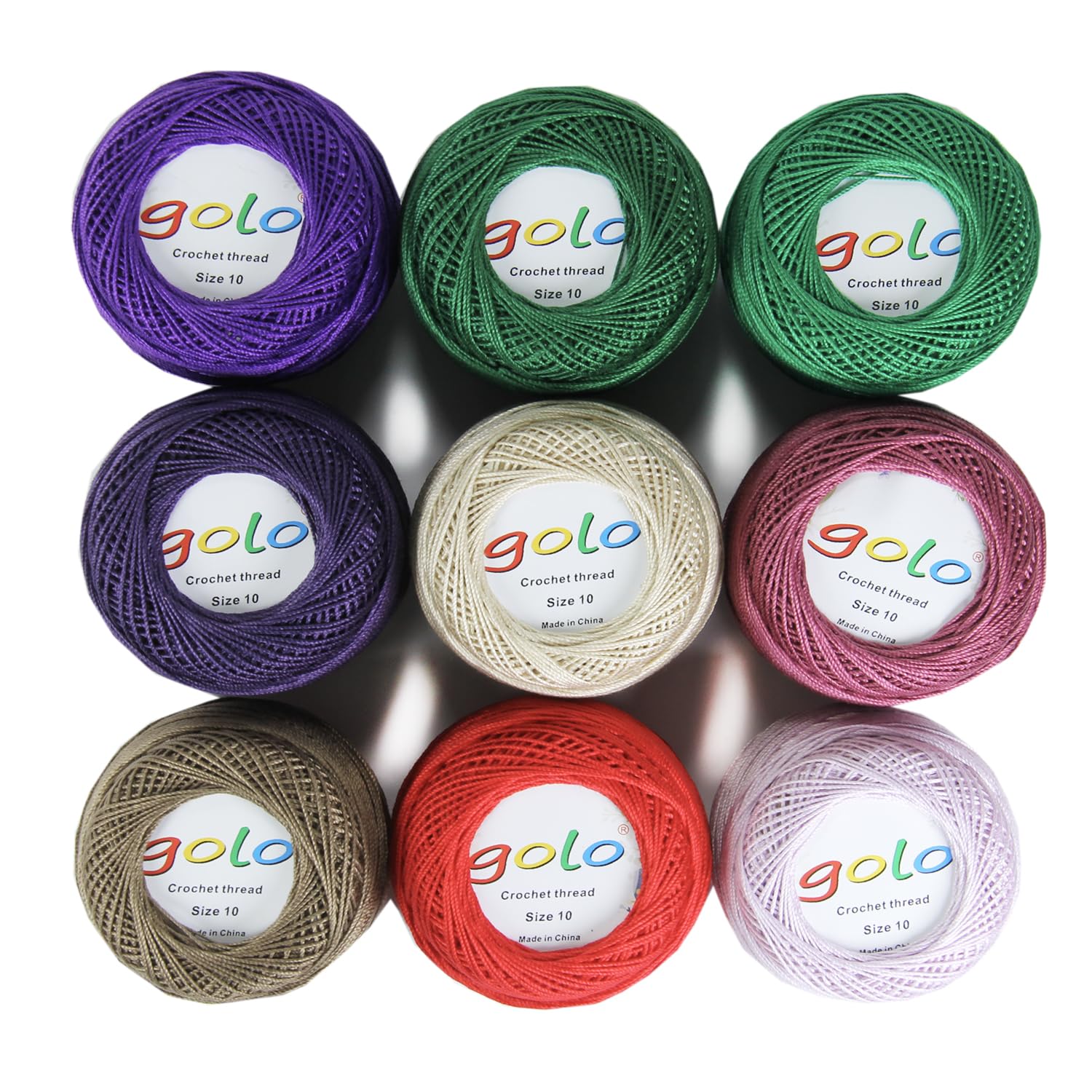 golo Crochet Thread 9 Balls Yarn for Hand Knitting Crochet Yarn 10-9-10 — image 1