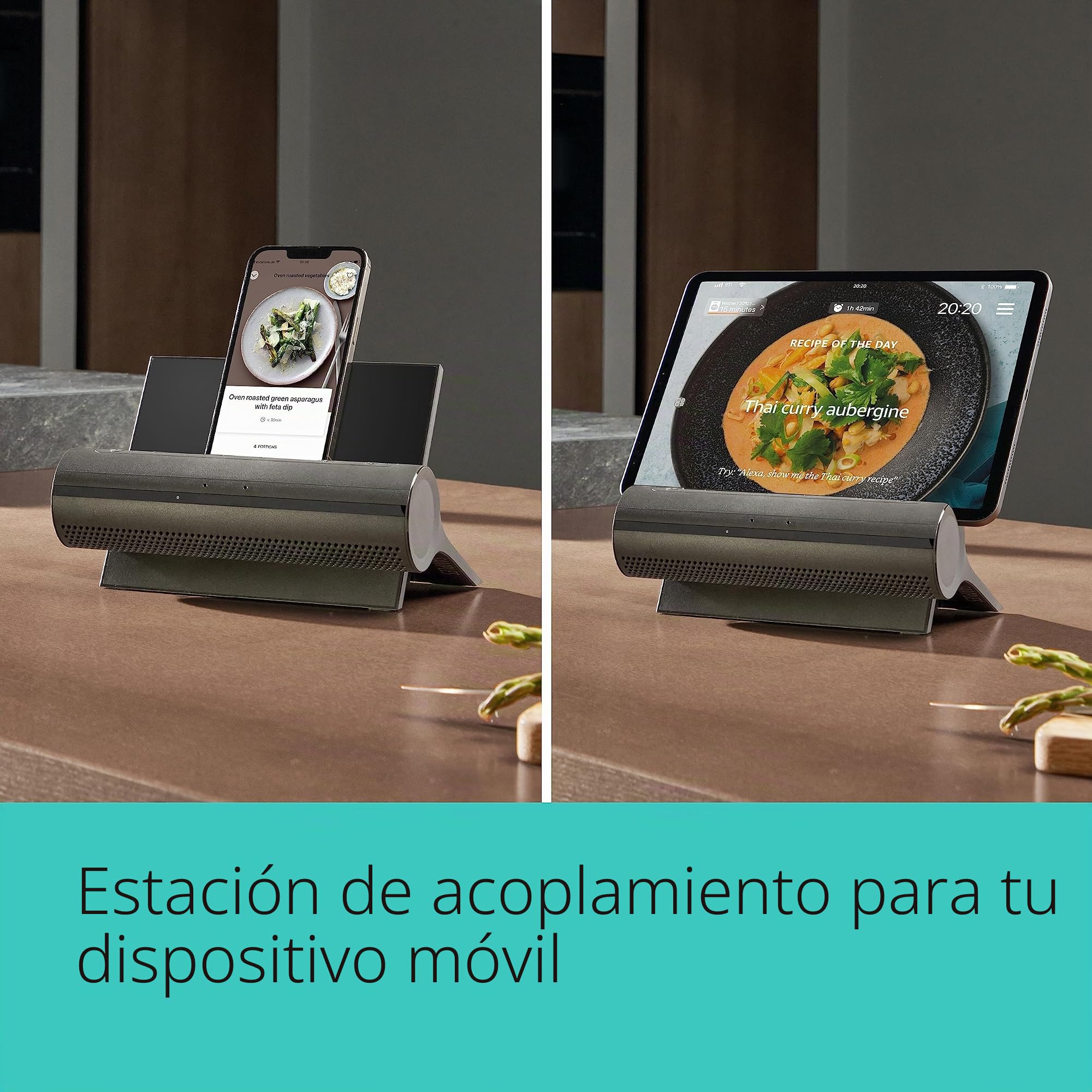 Siemens Smart Kitchen Dock XSDS10 - Centro de Control de Voz para Dispositivos de Cocina Inteligentes, Control por Gestos, Compatible con tabletas/Smartphones a Partir de iOS 15.0/Android 11, Color