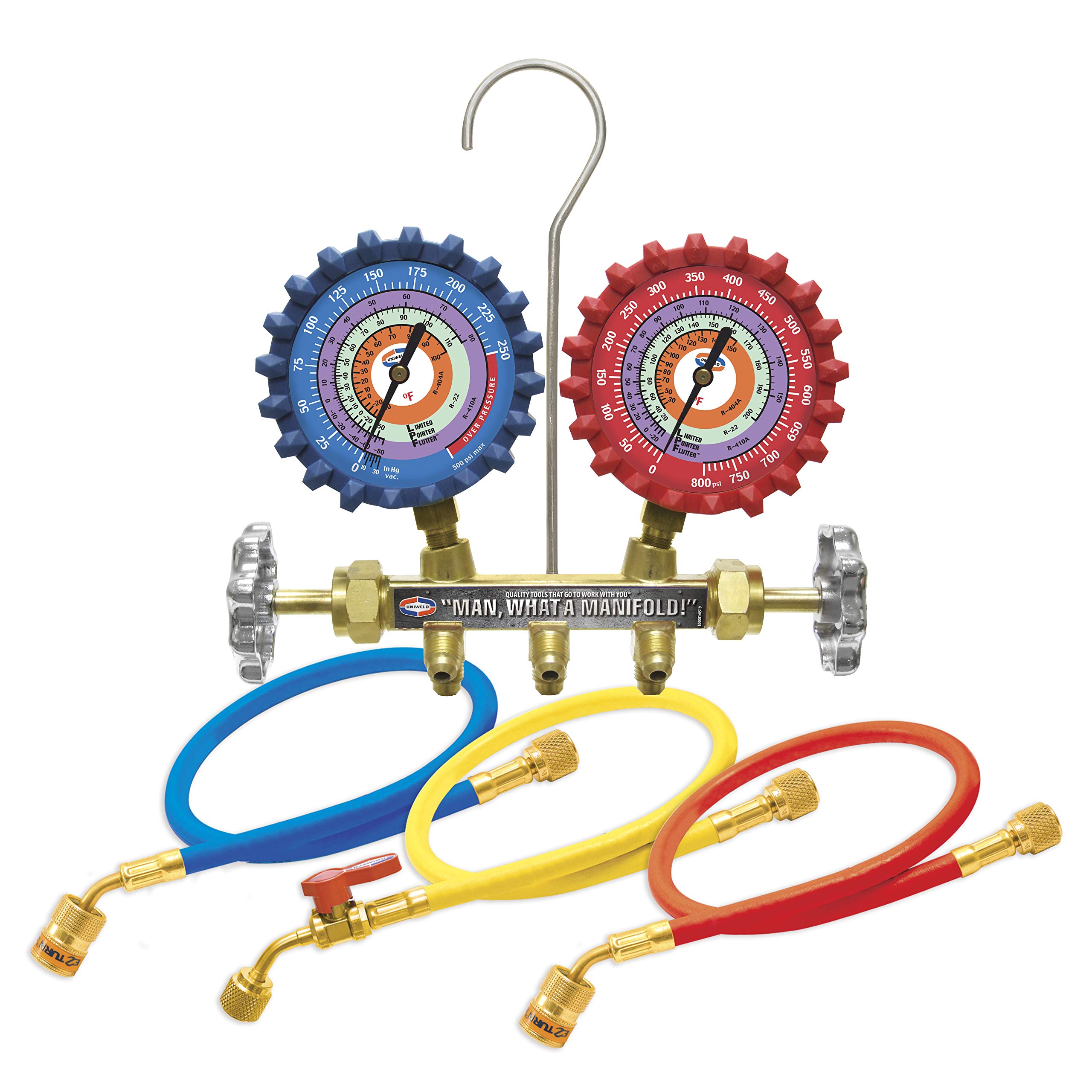 Uniweld qs4l5hez 2-Valve colector de latón con 5 'ez a su vez mangueras