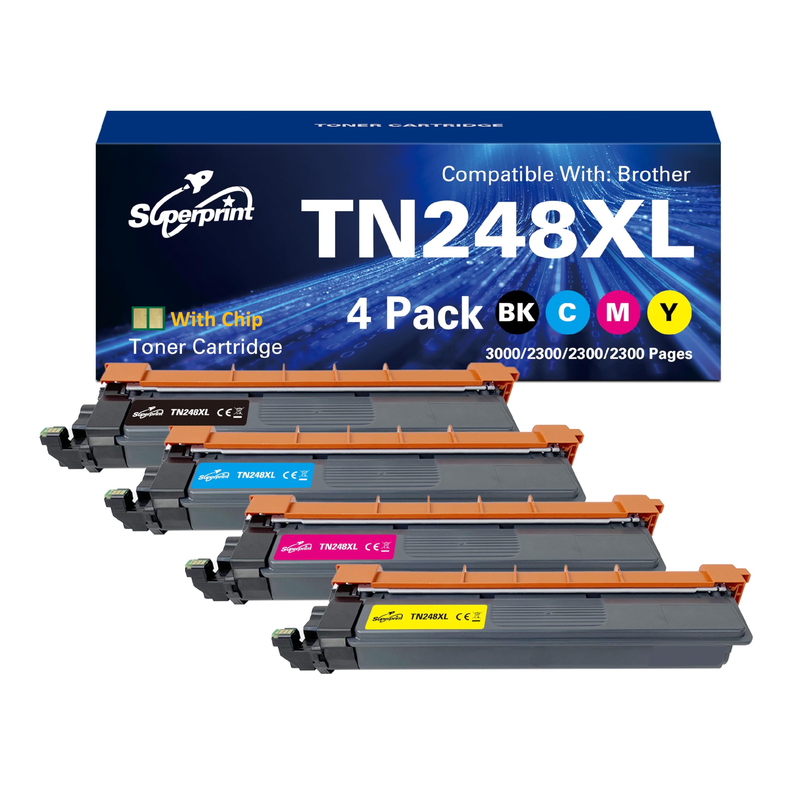 Cartuchos de tóner compatibles con Brother TN248XL (4 unidades)