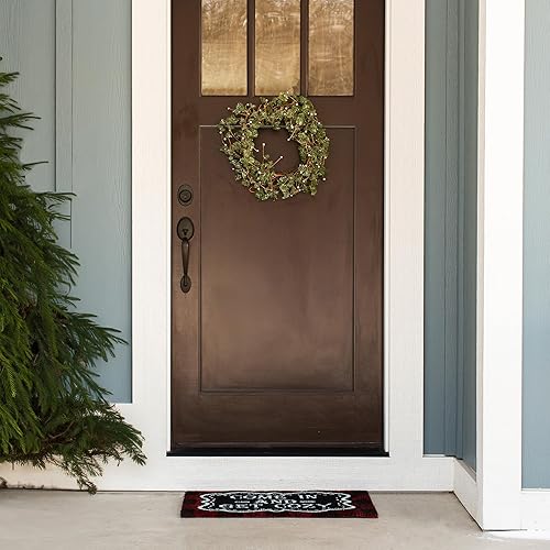 Miniatura 6 de NINAMAR Tapete de fibra de coco – Entra y ponte cómodo – Bonito felpudo con patrón de cuadros rojos y negros para una entrada invitadora a la casa,