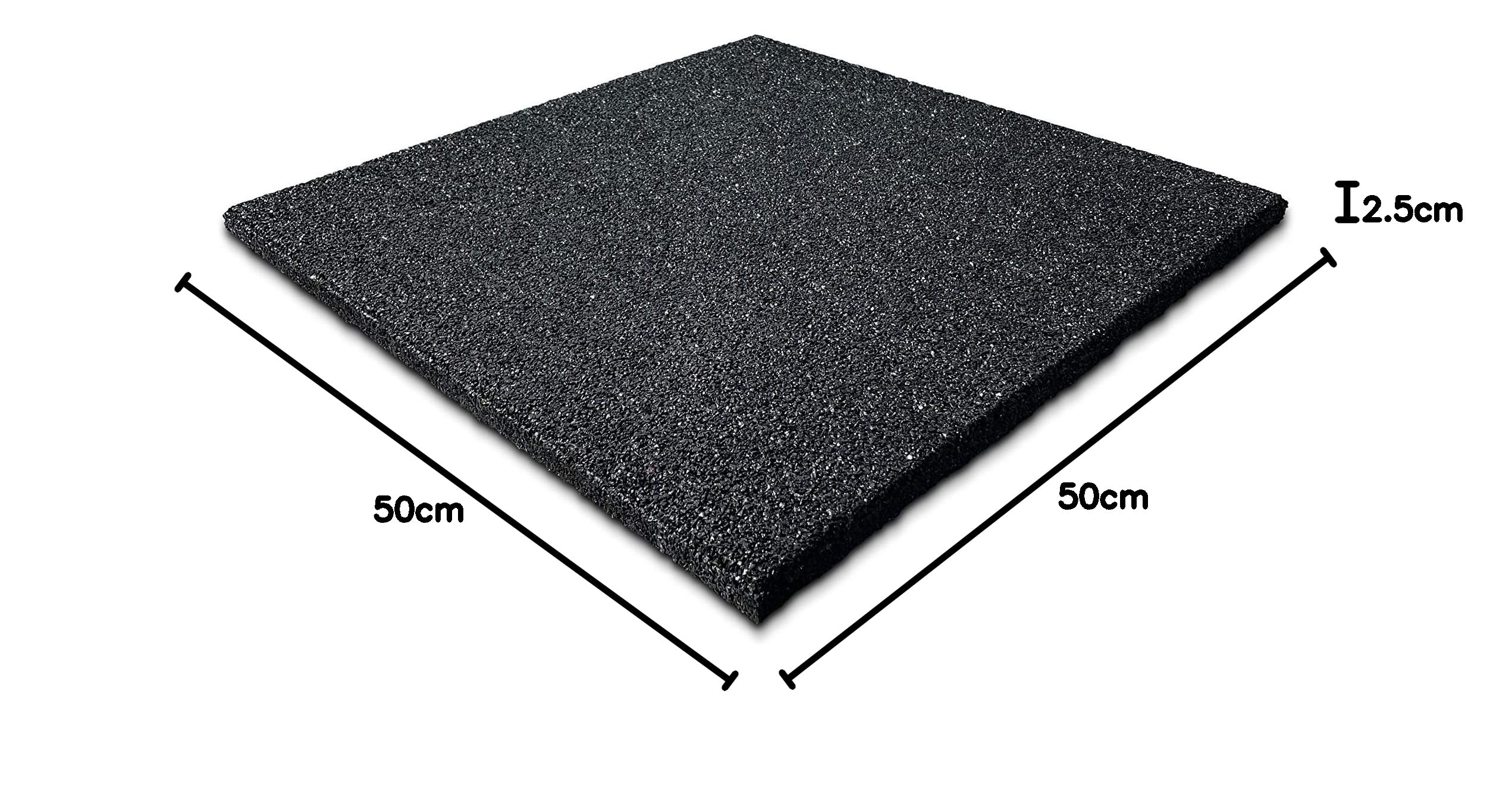 Fallschutzmatten Schwarz 50x50x2,5cm Gummimatten Spielplatzmatte Schaukel Rutsche Spielturm Outdoor Indoor Fitness Gymnastikmatte